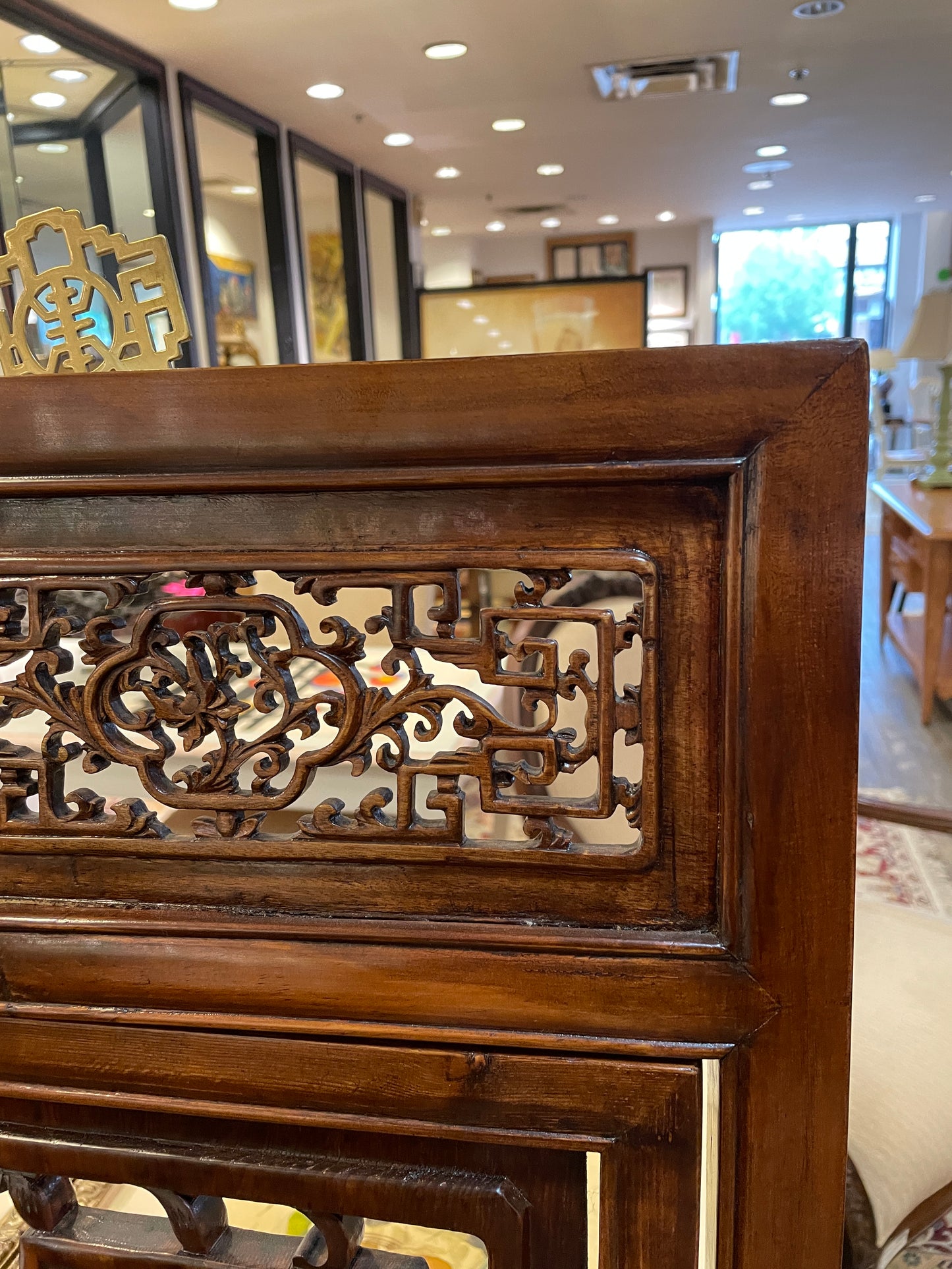 Chinese Teak Window Panel (0DL003)