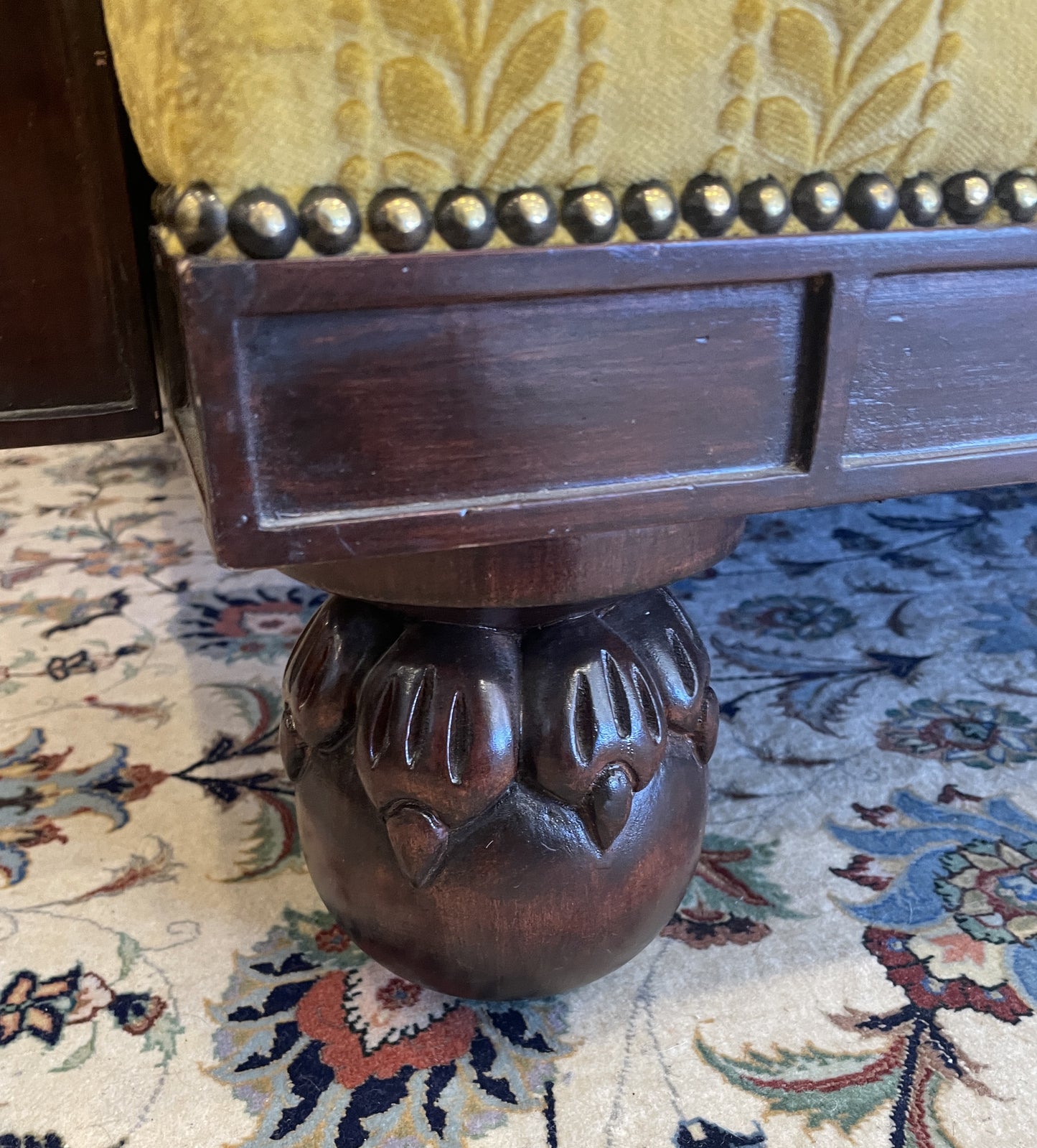 Double Sided Custom Sofa in gold damask (0HP00C)