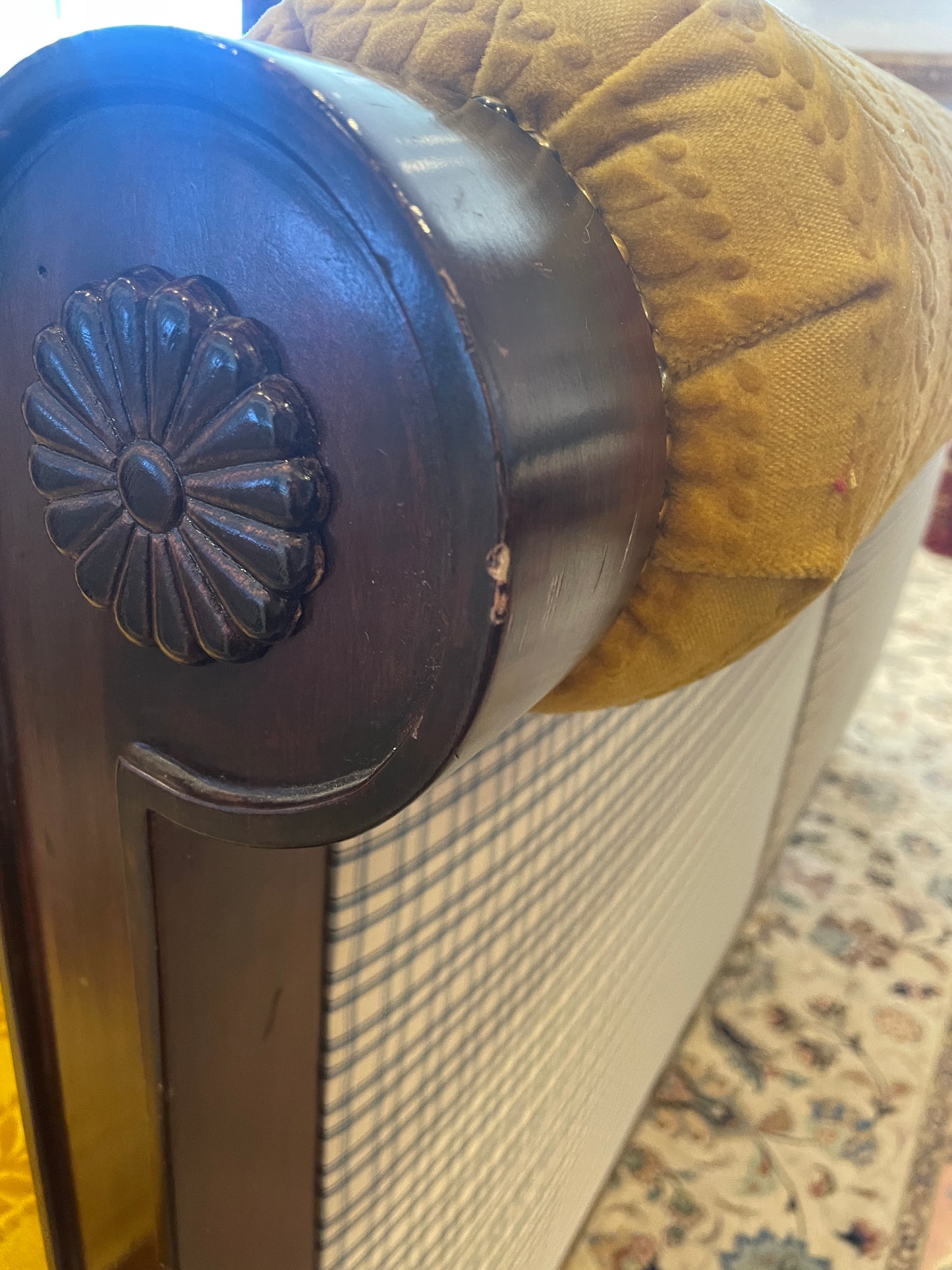 Double Sided Custom Sofa in gold damask (0HP00C)