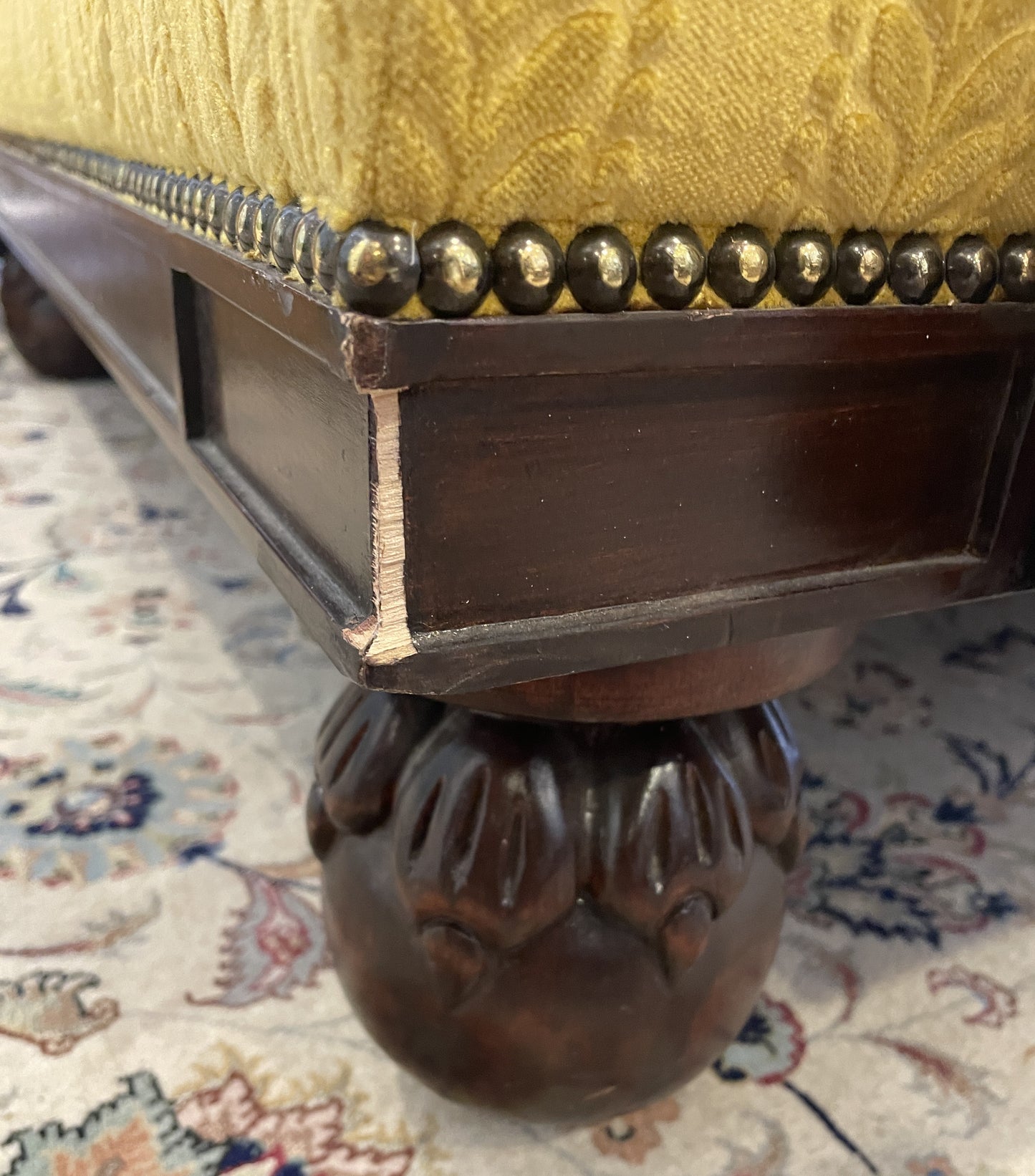 Double Sided Custom Sofa in gold damask (0HP00C)