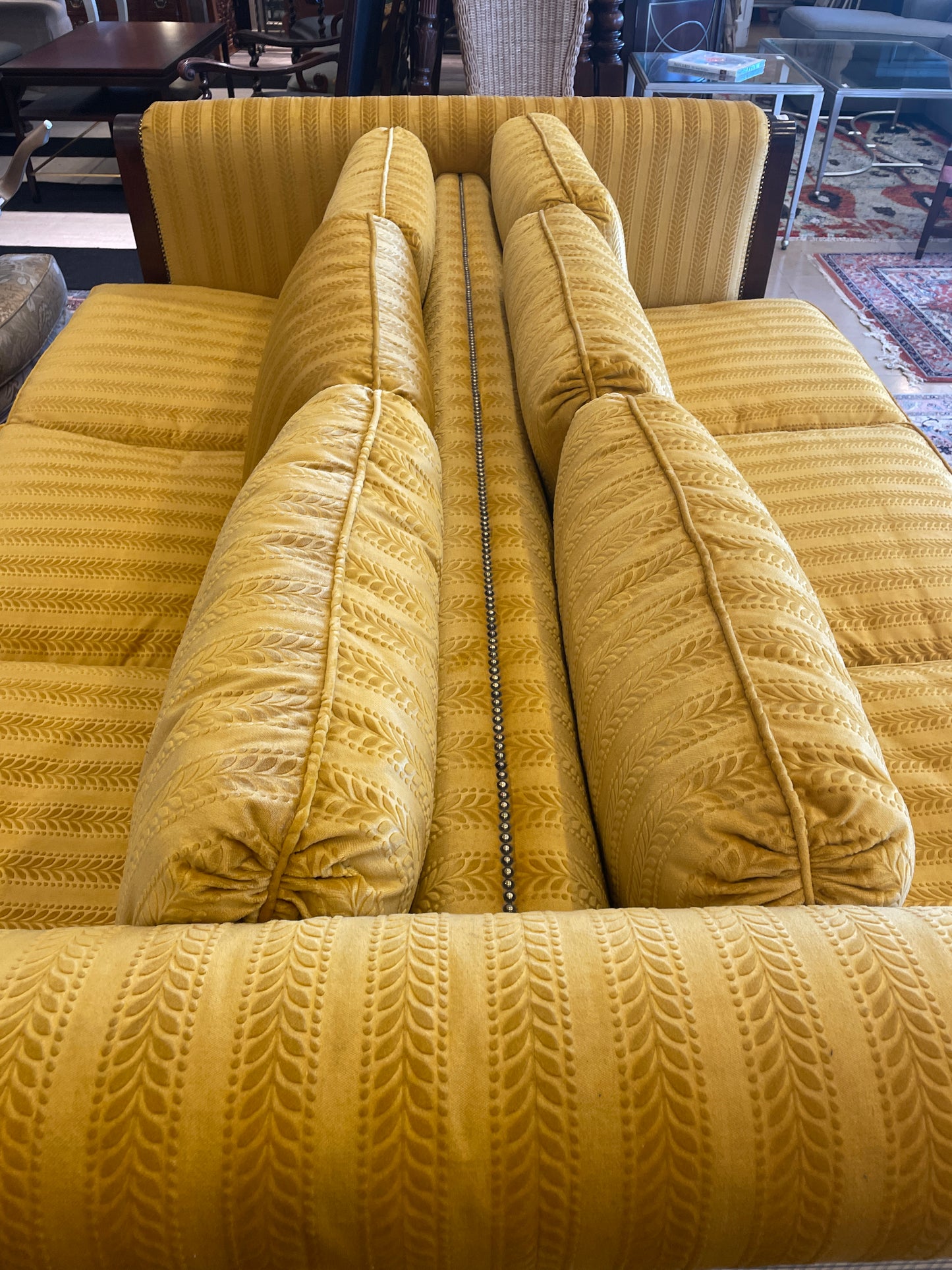 Double Sided Custom Sofa in gold damask (0HP00C)