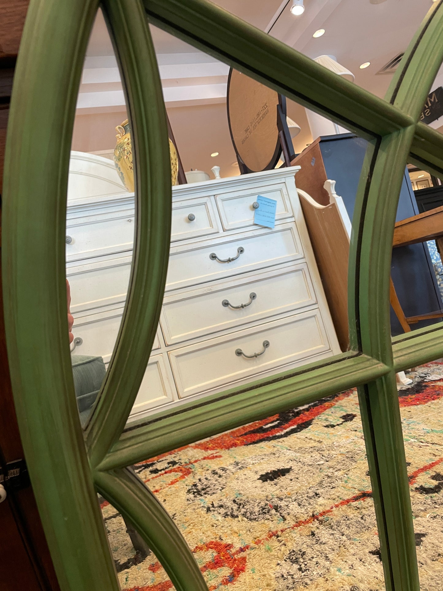 Ballard Designs Farmhouse Domed Mirror in Green (0DN003)