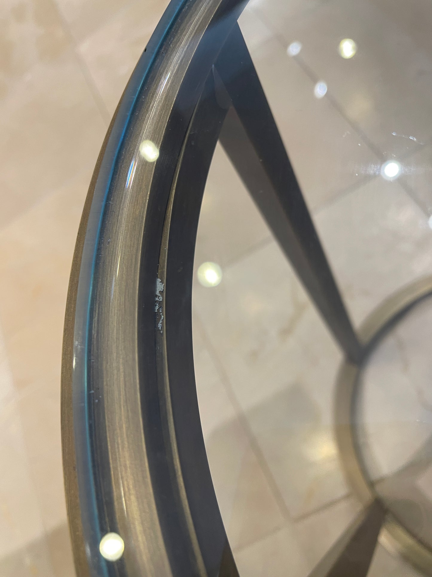 Italian Burnished Brass and Glass End Table (01B021)