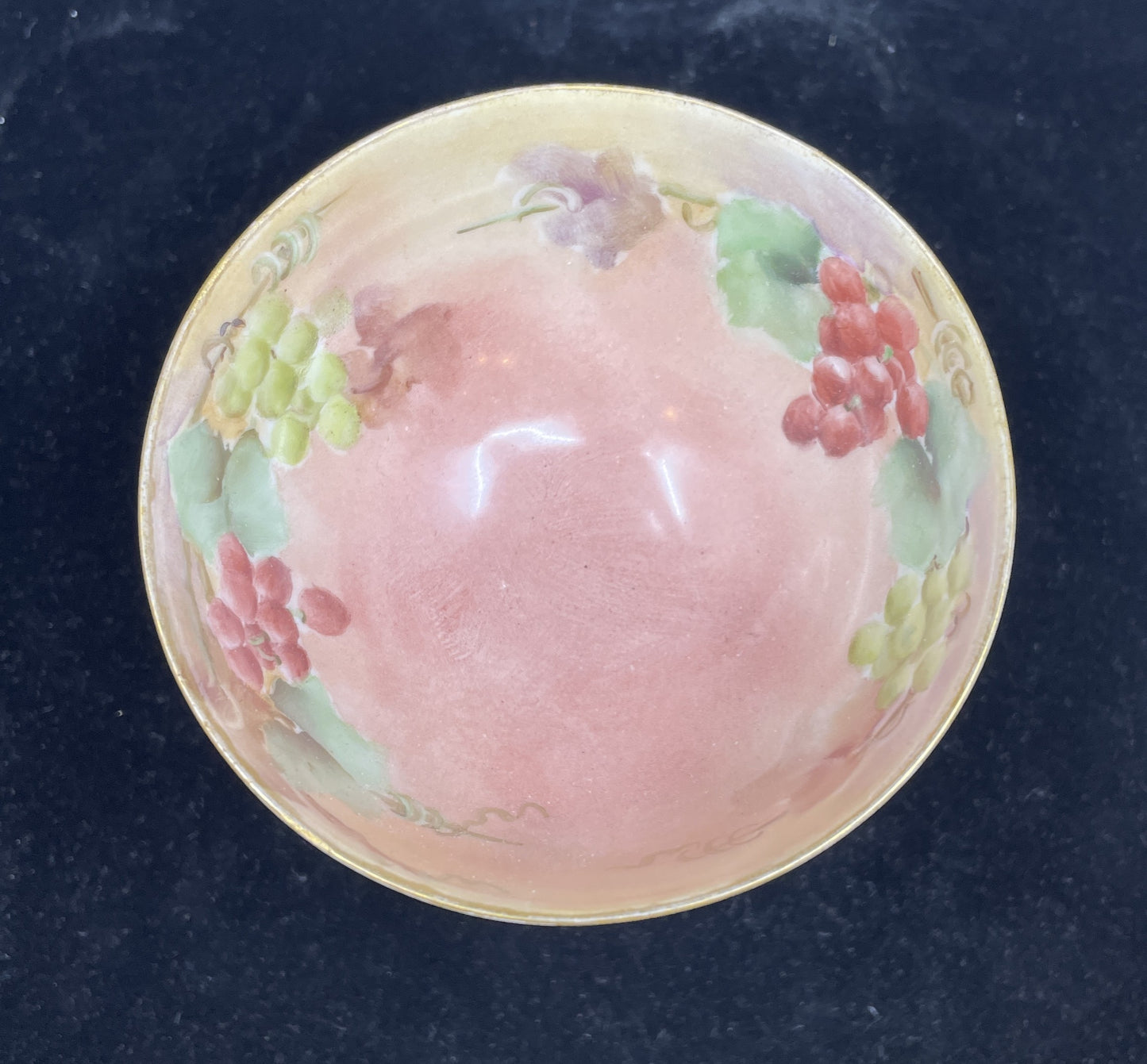 Hand Painted Porcelain Punch Bowl with Cups, Antique (0HU00E)