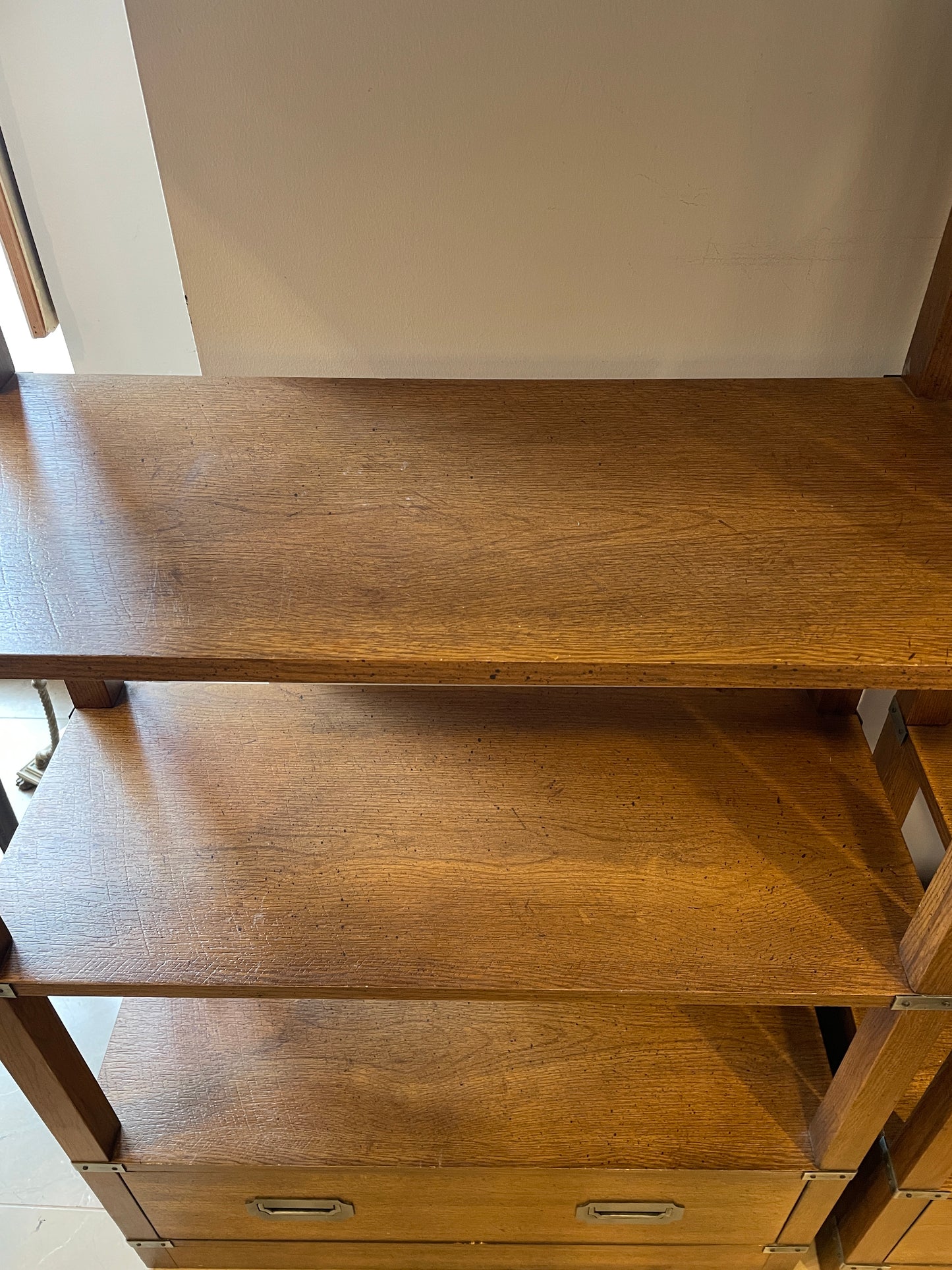 Vintage Campaign Style Kenmore Bookcase (Two available) (0HU003)