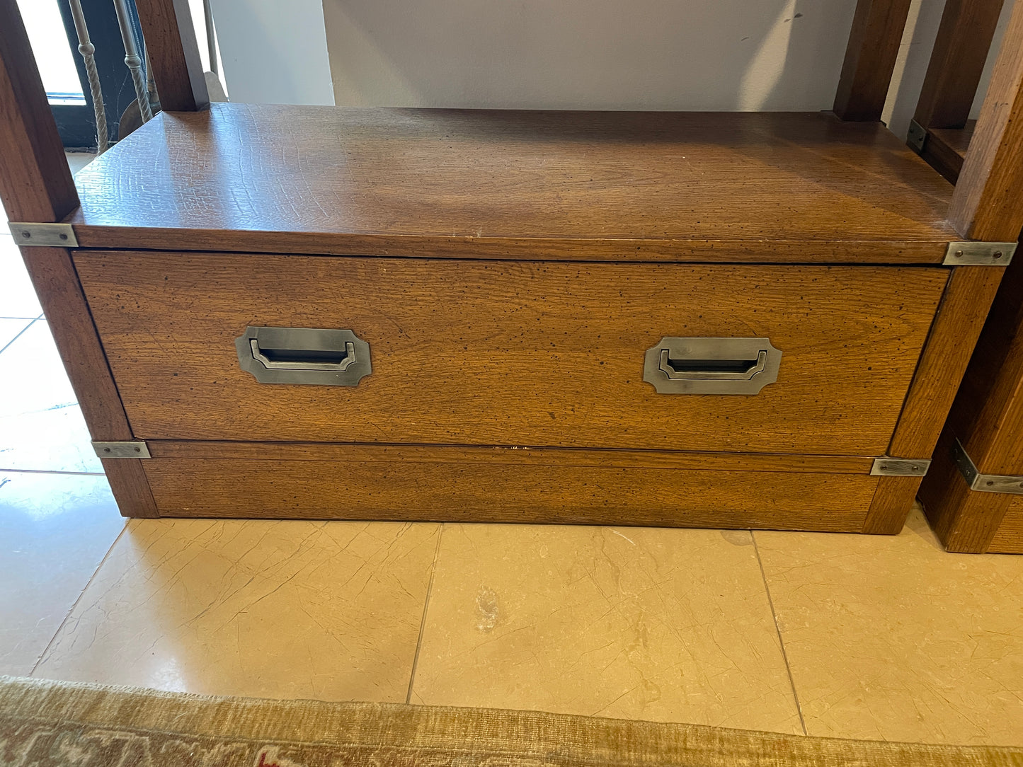 Vintage Campaign Style Kenmore Bookcase (Two available) (0HU003)