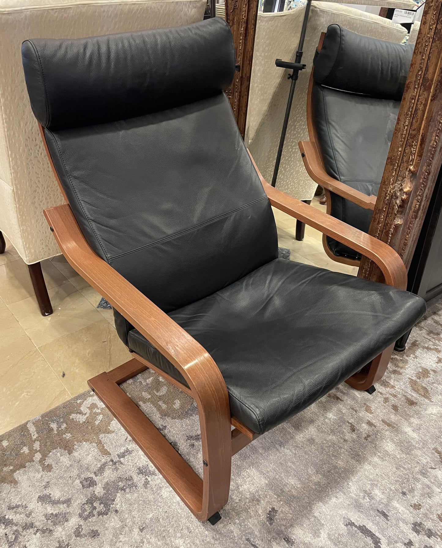 Ikea Black Poang Cantilever Chair, AS IS (Two available) (0HV001)