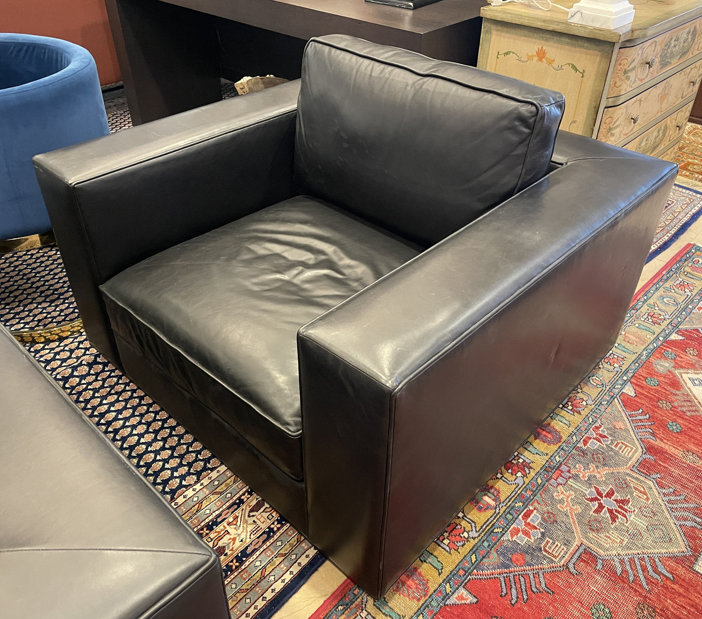 Restoration Hardware Maddox Leather Arm Chair (Two available) (0HV006)