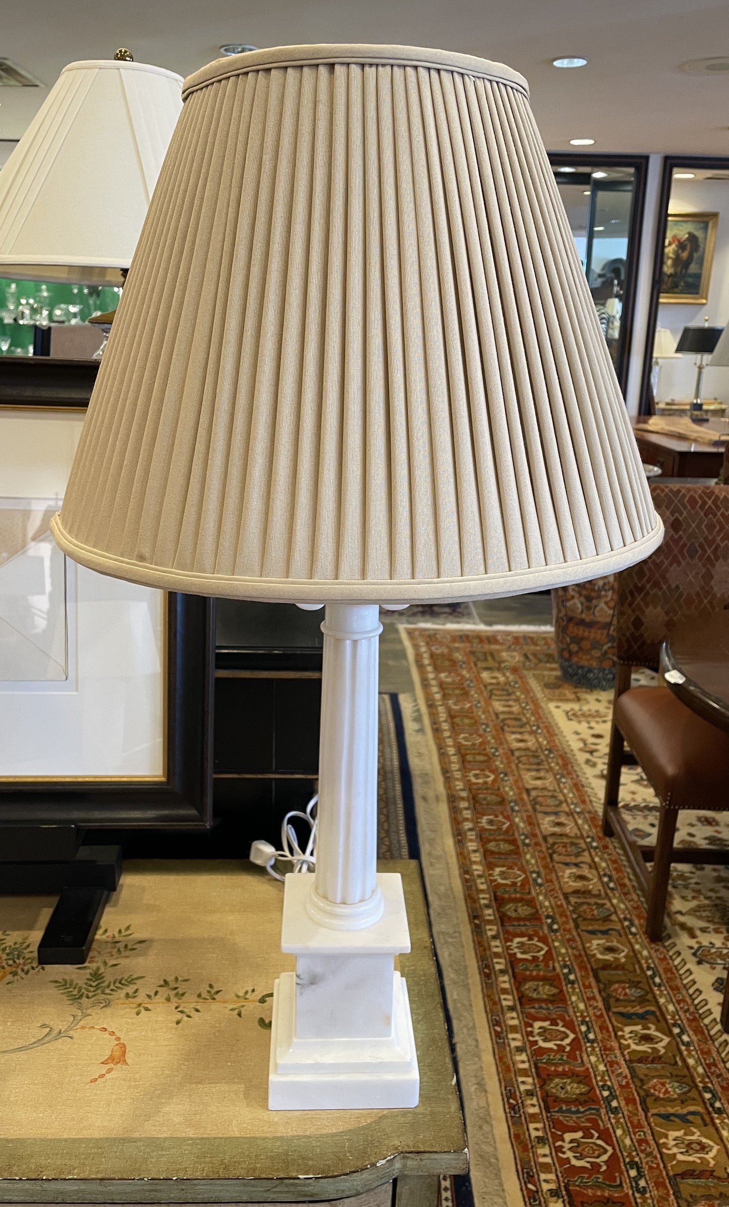 Pr. Alabaster Column Lamps, AS IS (0HU00C)