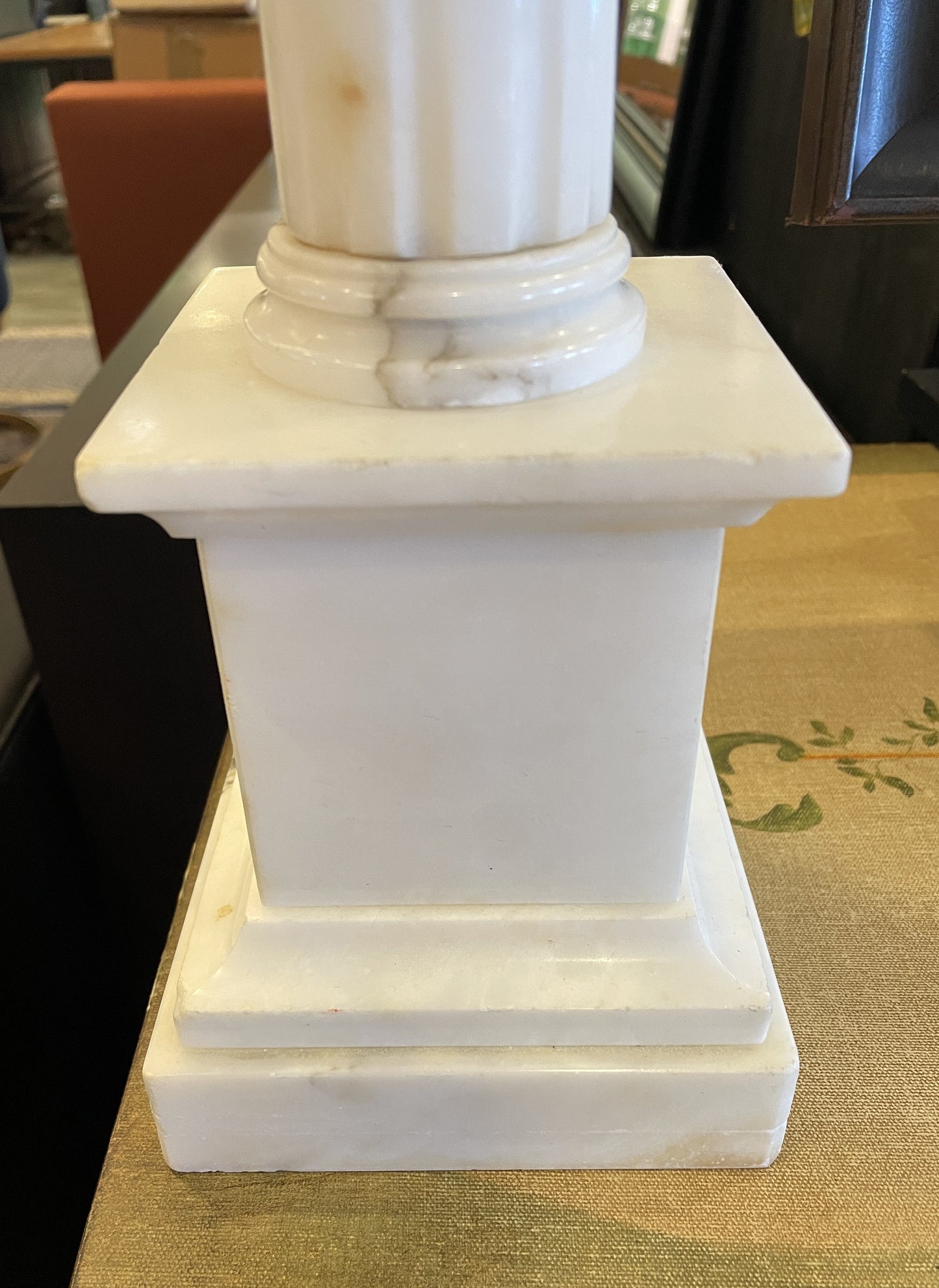 Pr. Alabaster Column Lamps, AS IS (0HU00C)