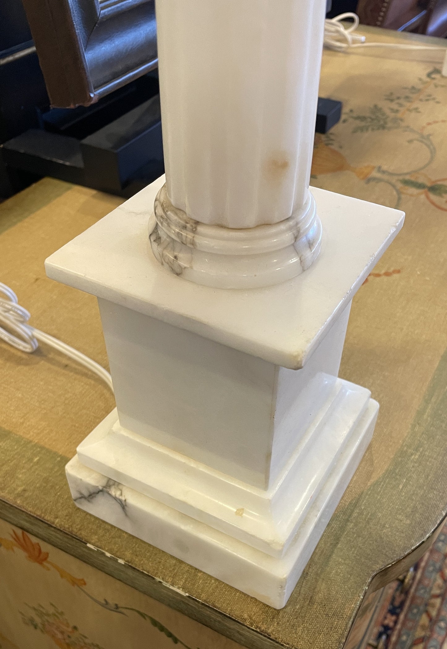 Pr. Alabaster Column Lamps, AS IS (0HU00C)