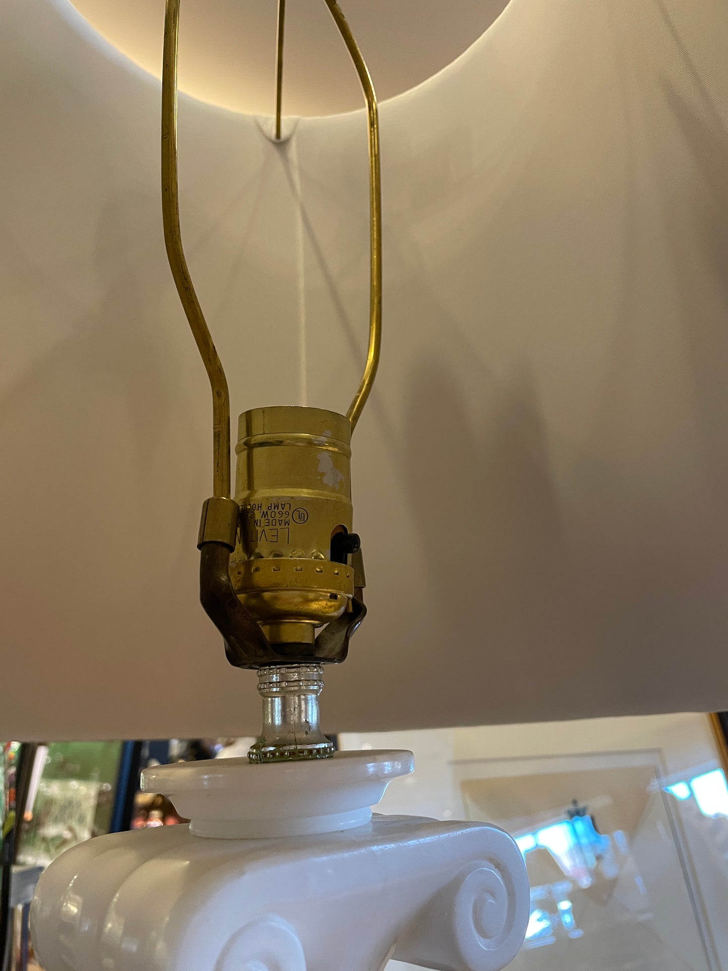 Pr. Alabaster Column Lamps, AS IS (0HU00C)