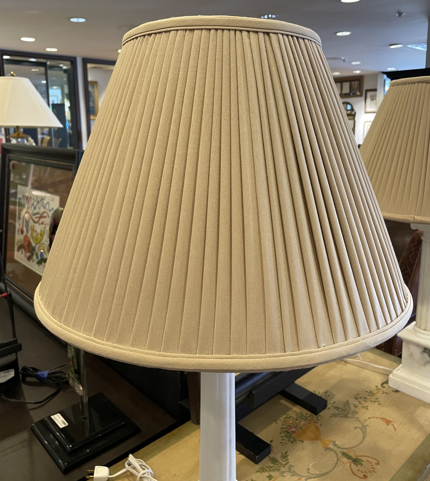 Pr. Alabaster Column Lamps, AS IS (0HU00C)