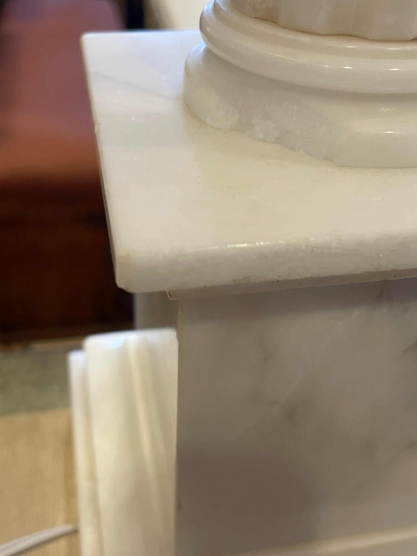 Pr. Alabaster Column Lamps, AS IS (0HU00C)