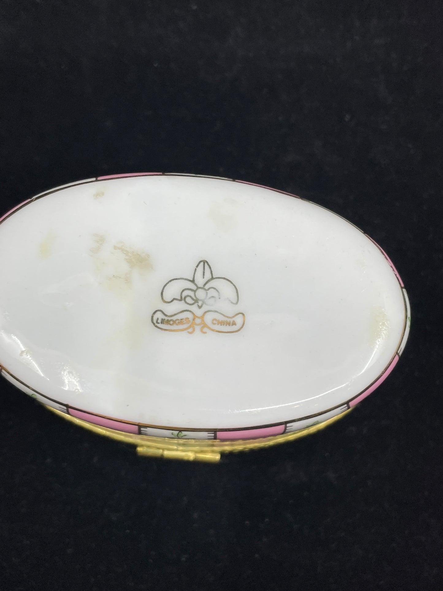 Limoges Floral Oval Trinket Box (0I0007)