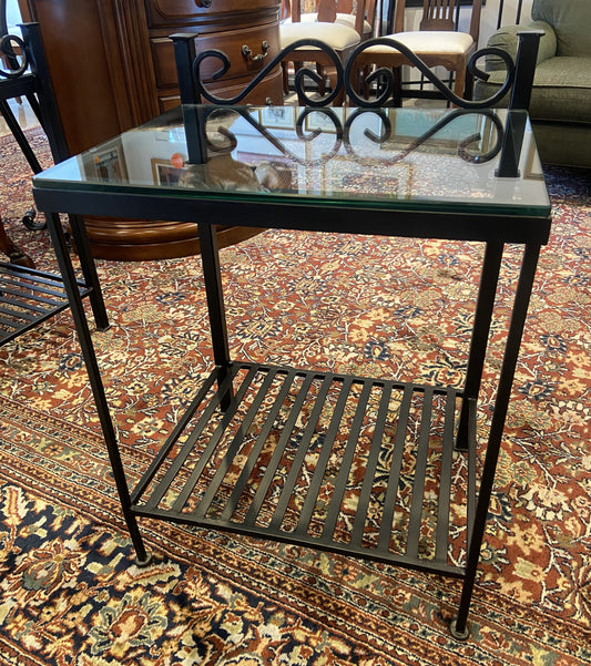 Bombay Metal and Glass Side Table (6B2T73) Two available
