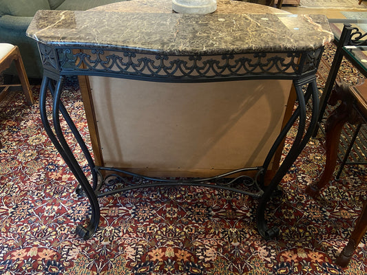Bombay Metal and Faux Marble Console Table (75N6DS)