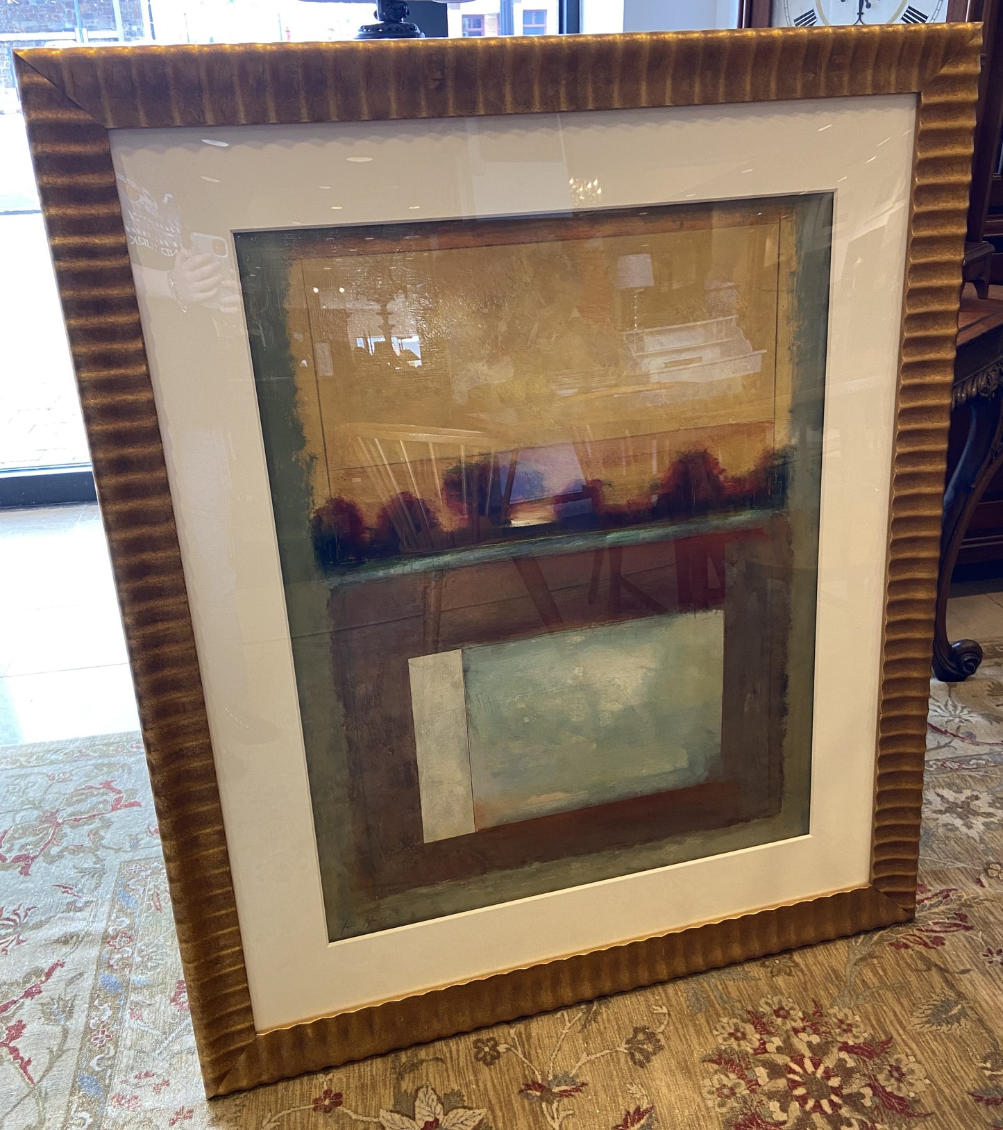 Fiona Hoop "Single Line Horizon" Acrylic Painting (N3XAZH)