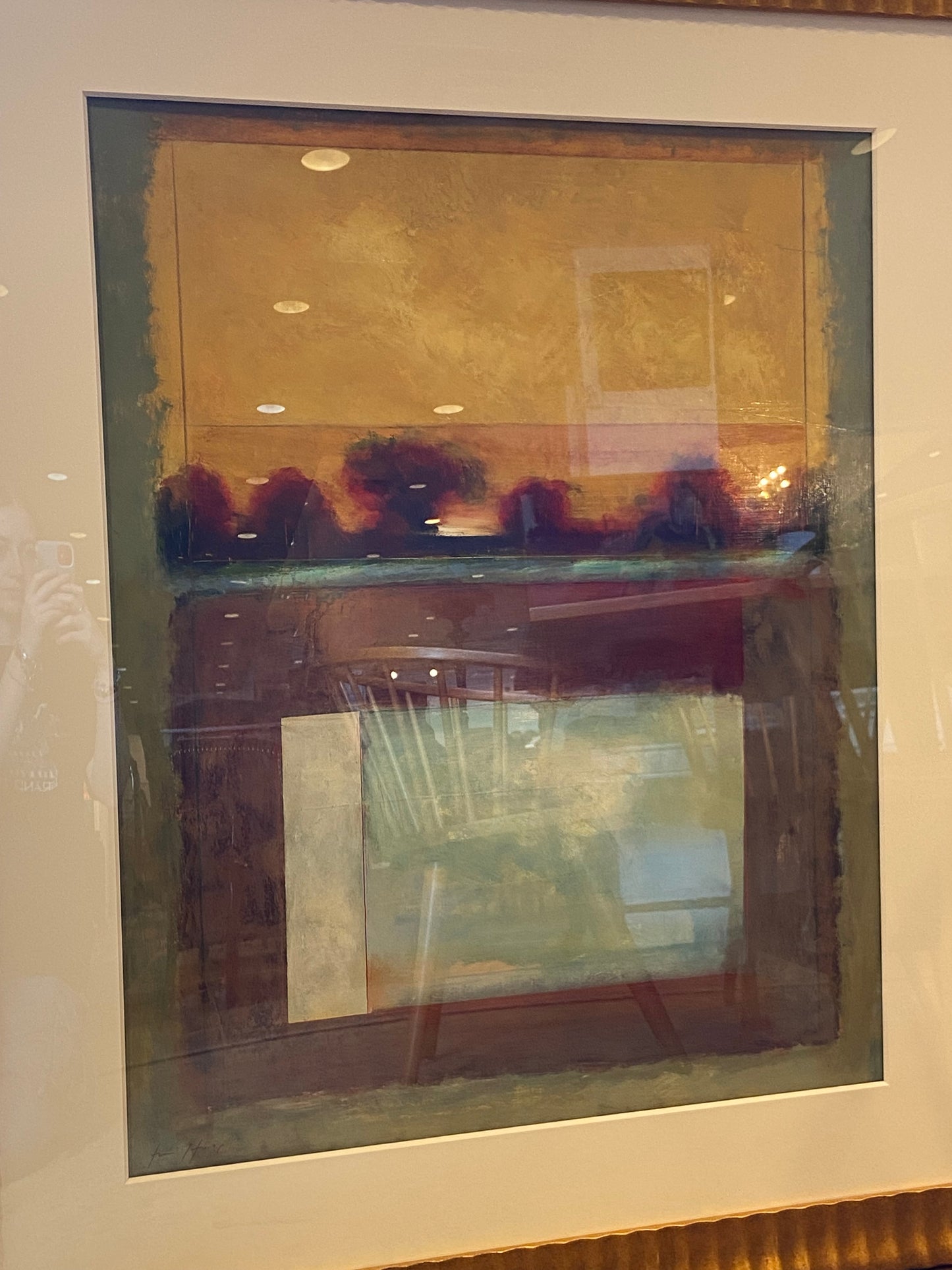 Fiona Hoop "Single Line Horizon" Acrylic Painting (N3XAZH)