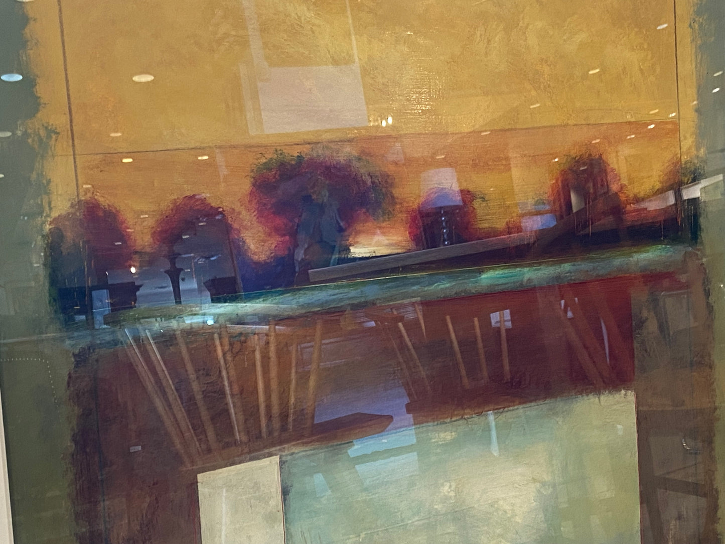 Fiona Hoop "Single Line Horizon" Acrylic Painting (N3XAZH)