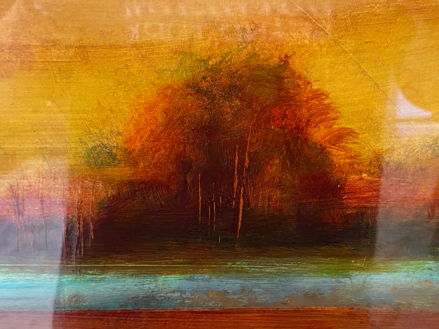 Fiona Hoop "Single Line Horizon" Acrylic Painting (N3XAZH)