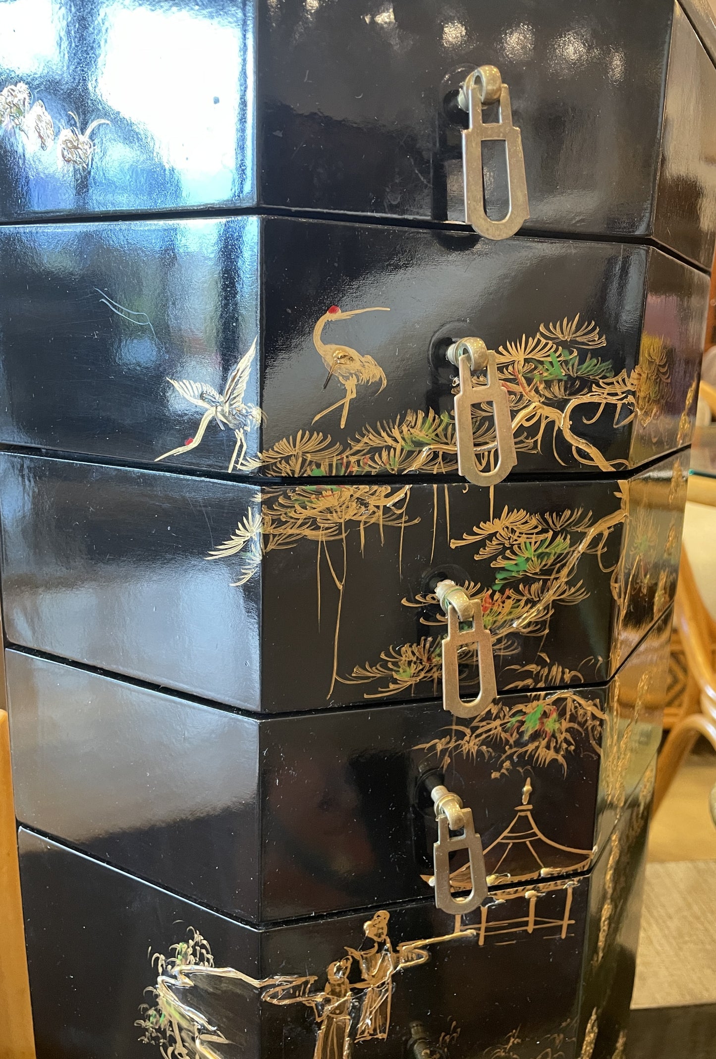 Chinoiserie Octagonal Jewelry box (0HU001)