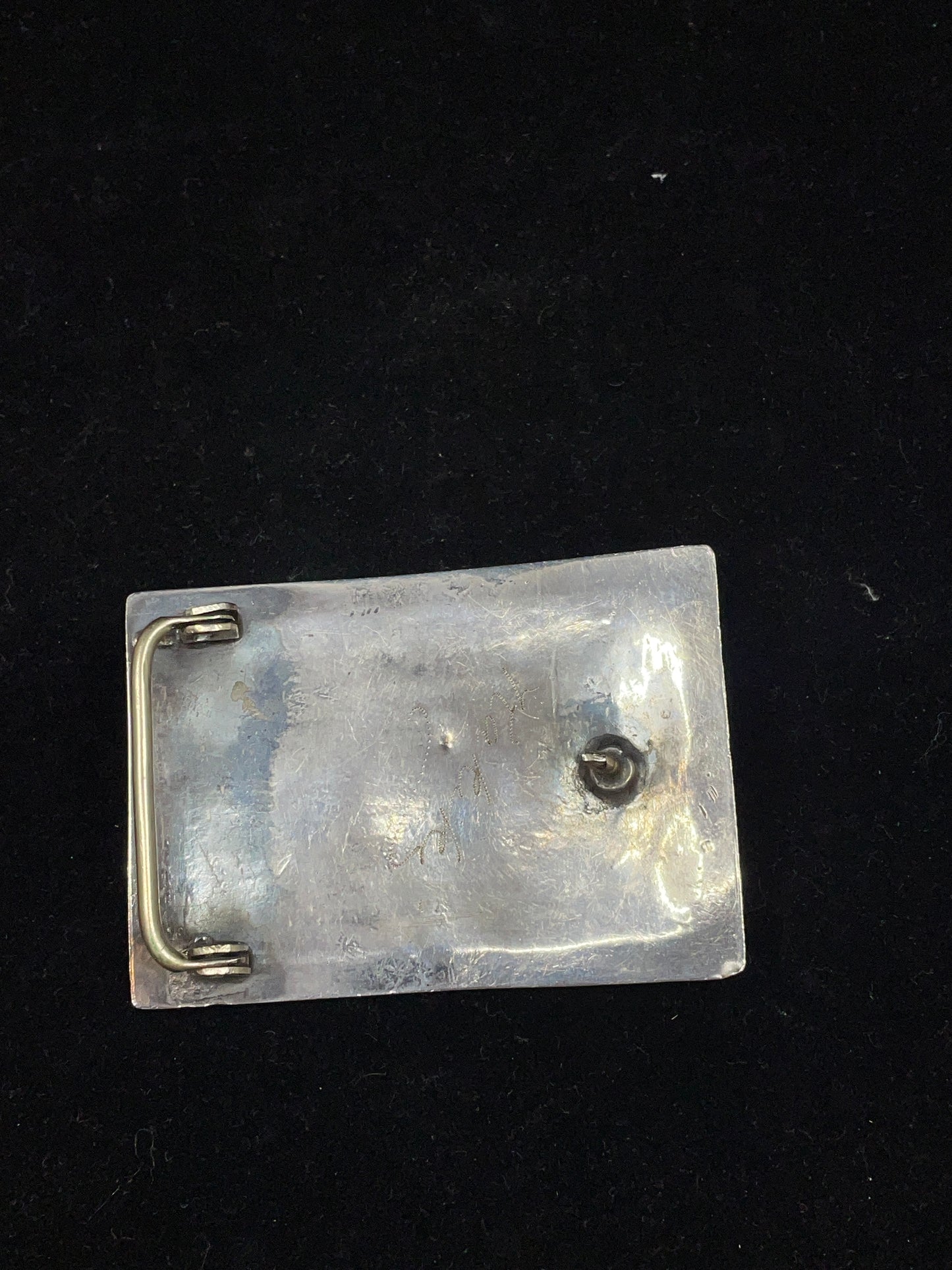 Casa Kakiki Tigua Belt Buckle with Turquoise, Coral and Bear Claw (0DW00S)