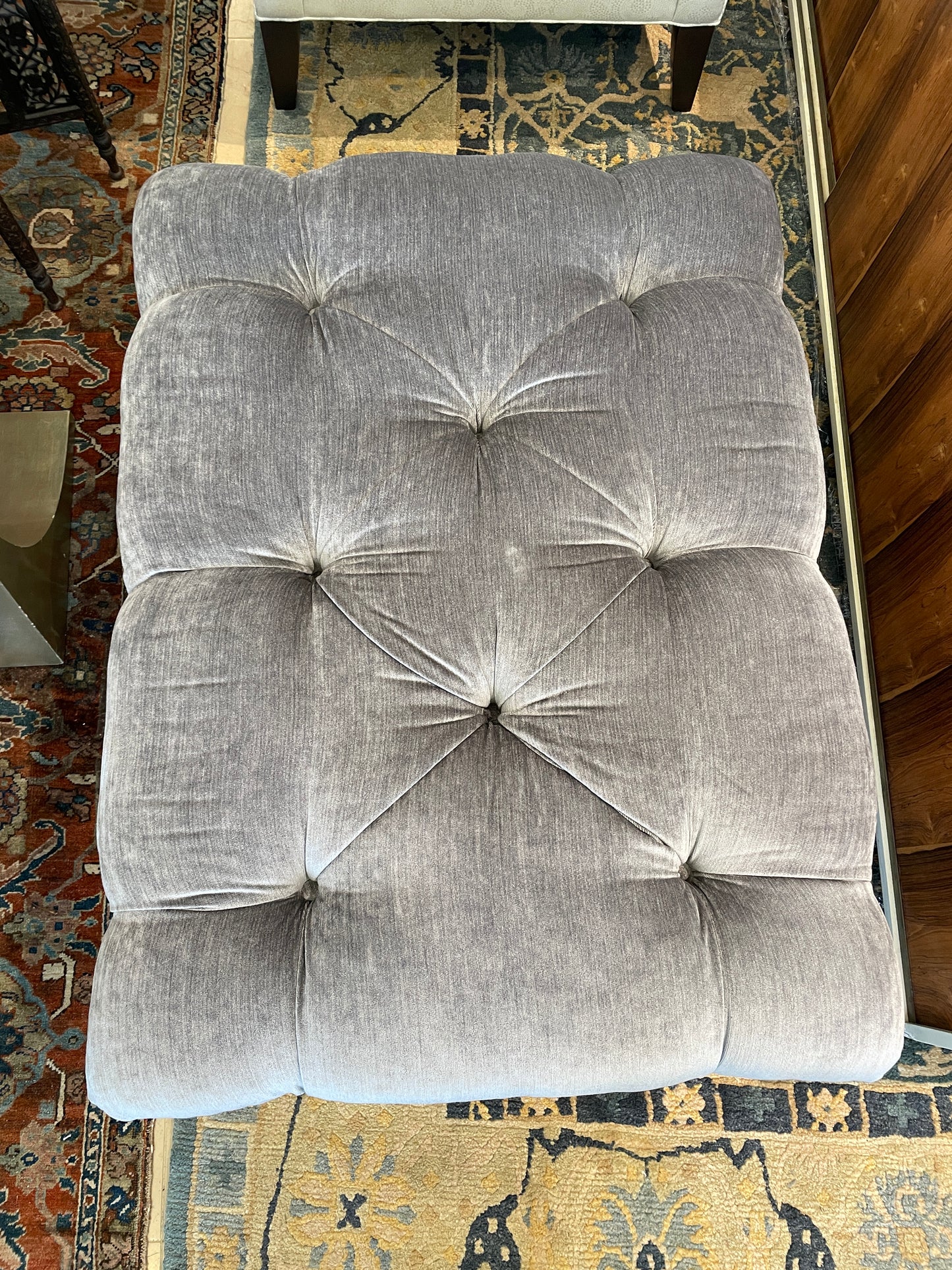 Ethan Allen Anton Custom Ottoman in Gray (0I600A)
