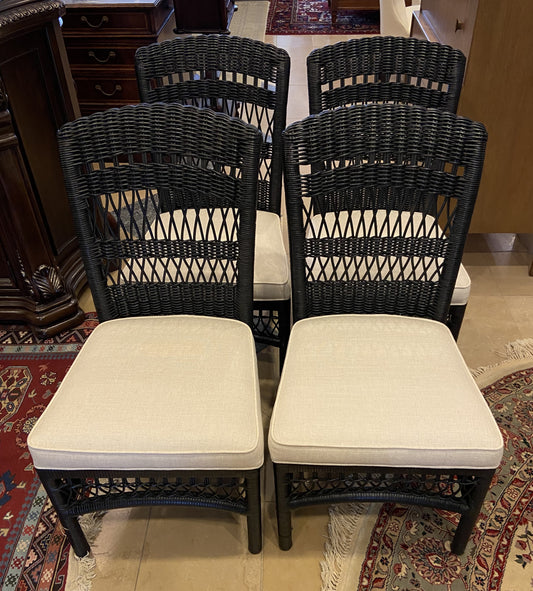 Set of Four Wicker Dining Chairs (PWDYFY) Two sets available
