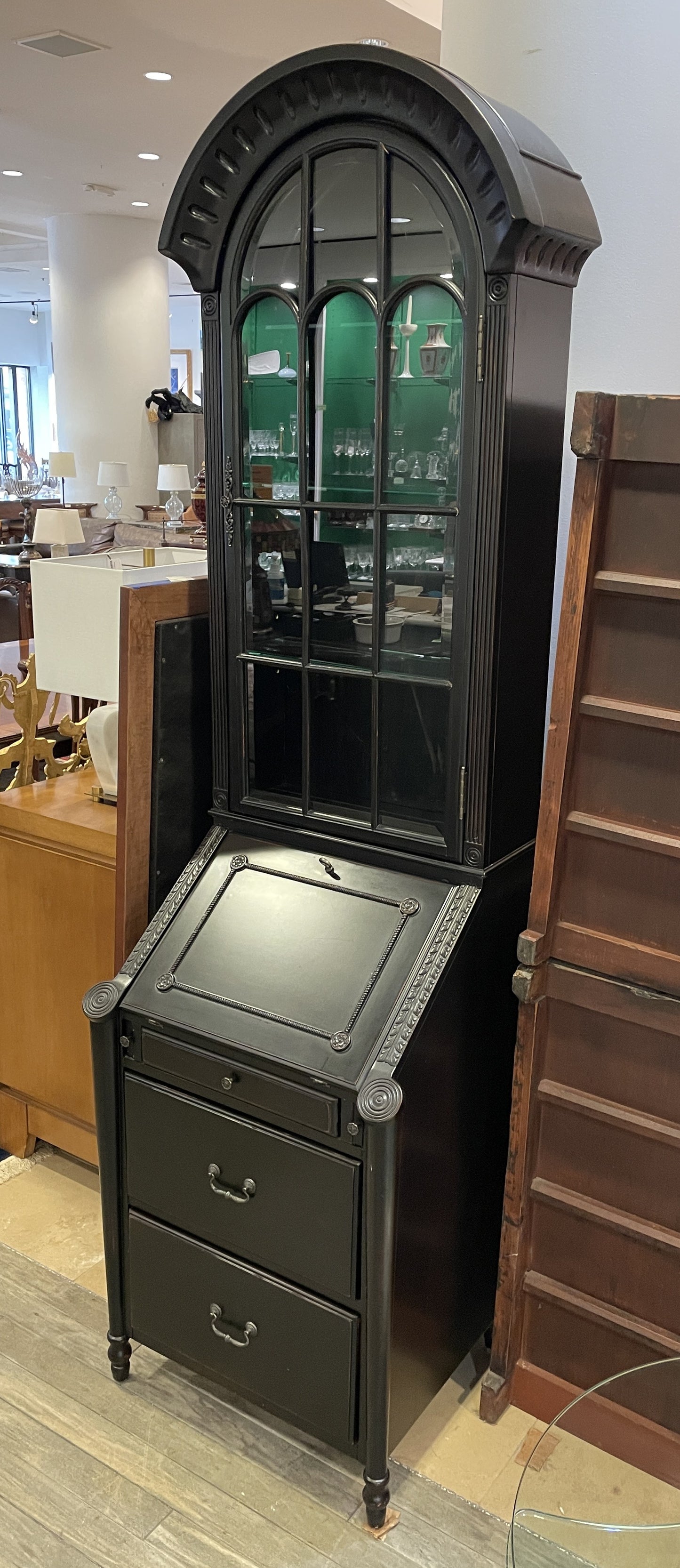 Four Hands Black Secretary Desk, AS IS (0HS006)