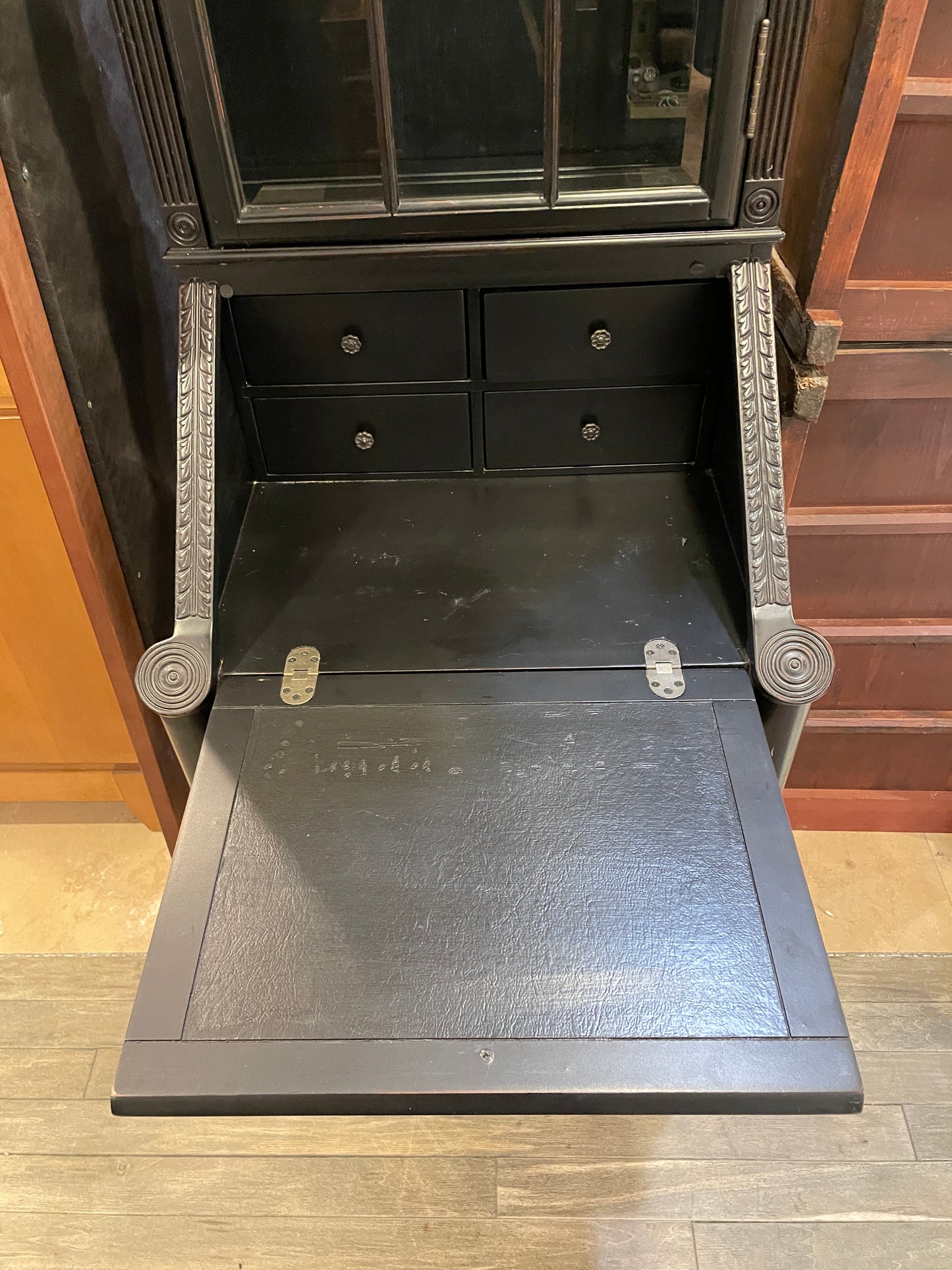 Four Hands Black Secretary Desk, AS IS (0HS006)