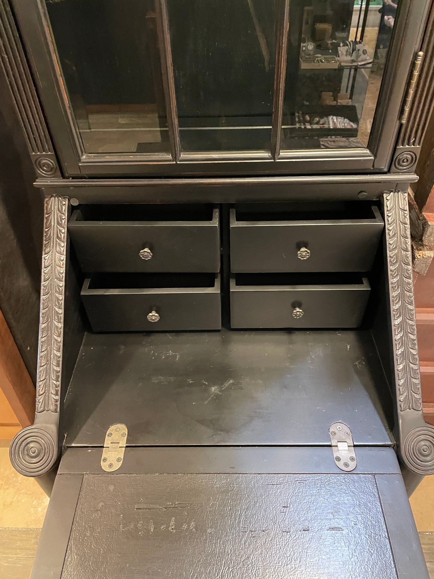 Four Hands Black Secretary Desk, AS IS (0HS006)