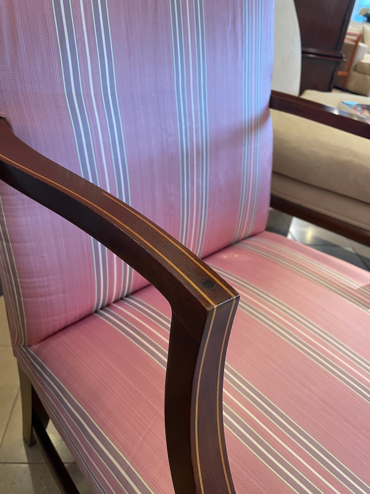 Kindel Striped Lolling Chair AS IS (0DW00F)