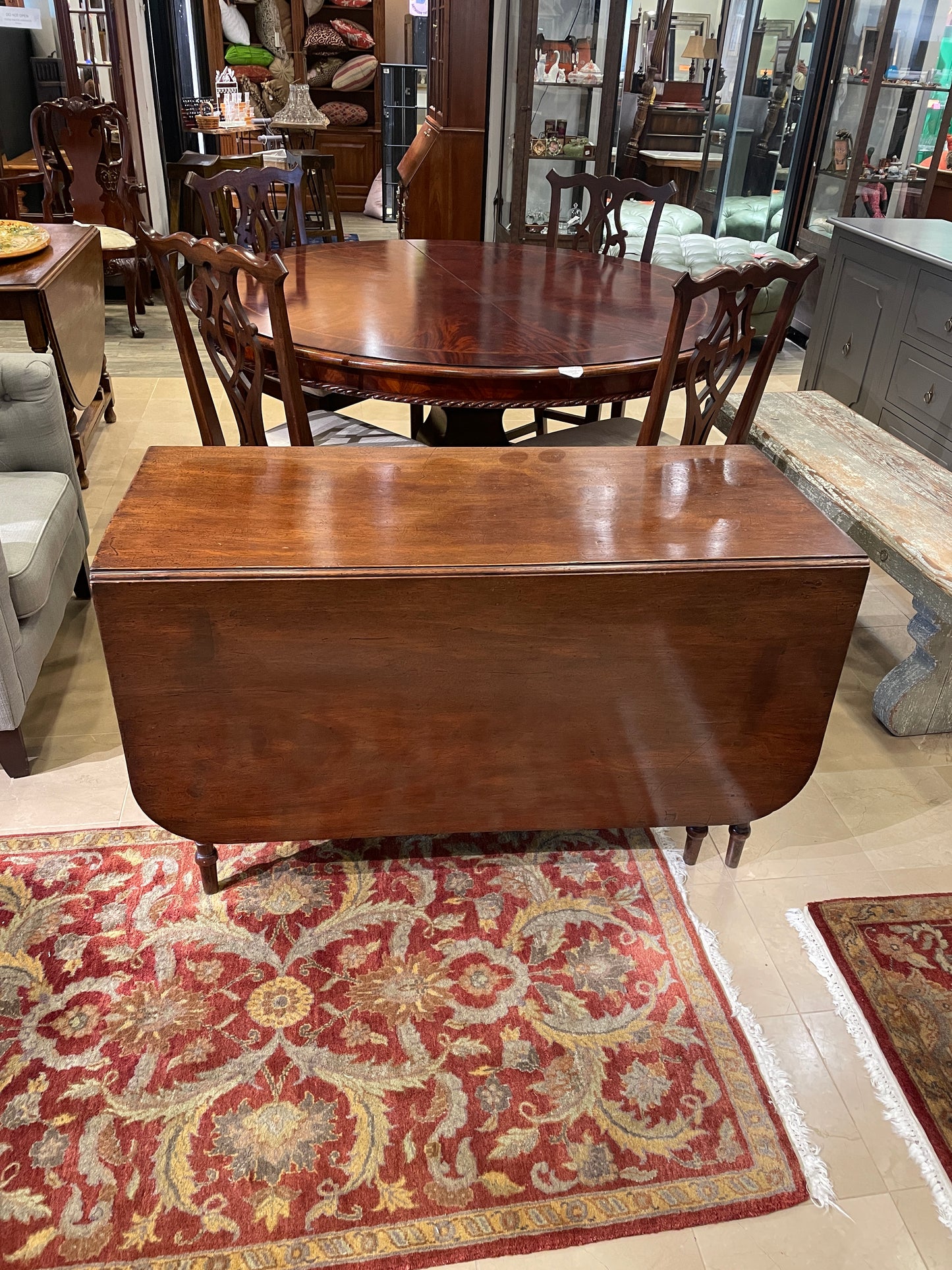 Antique Mahogany Gate Leg Dining Table (0DW00M)