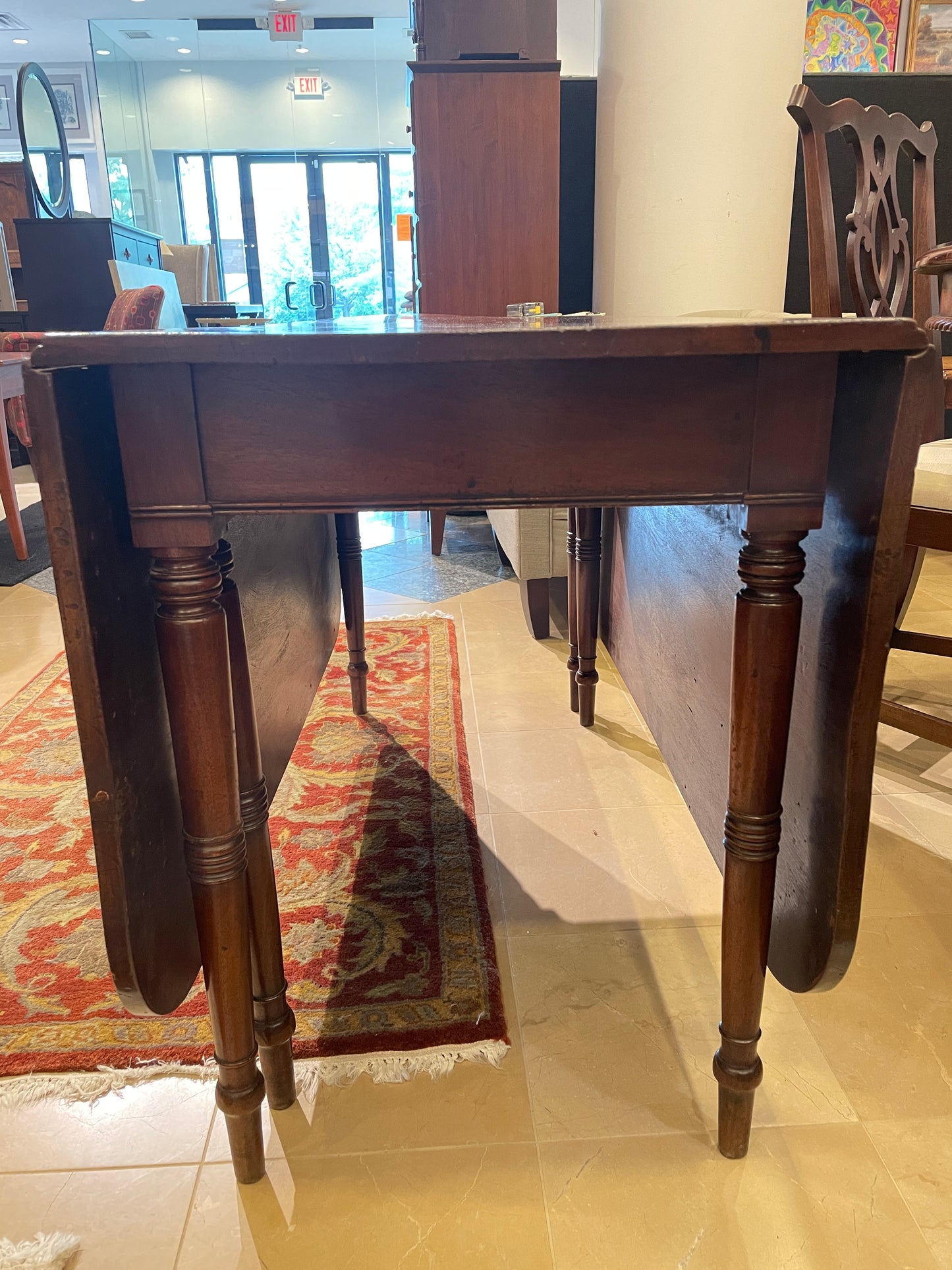 Antique Mahogany Gate Leg Dining Table (0DW00M)