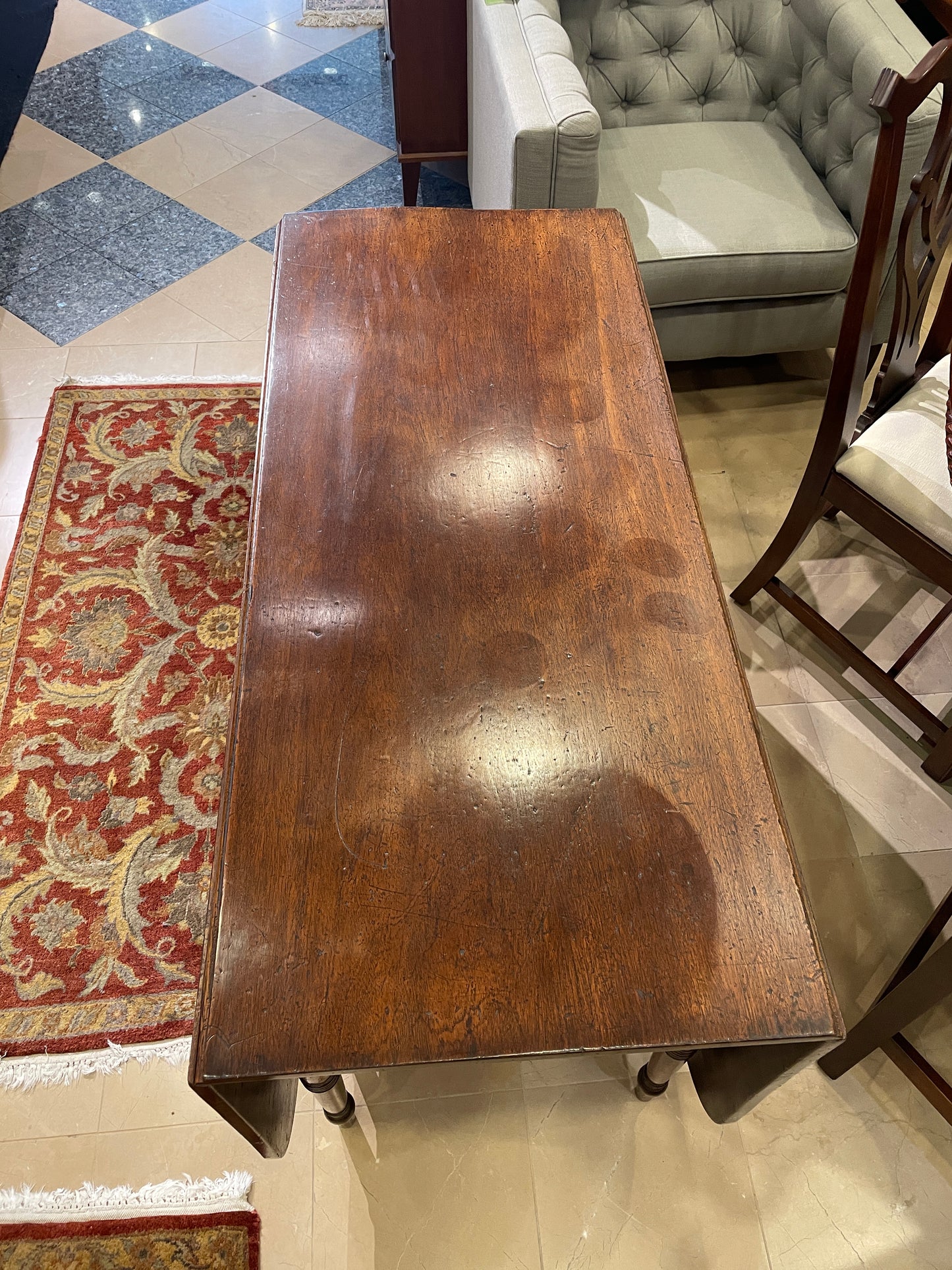 Antique Mahogany Gate Leg Dining Table (0DW00M)
