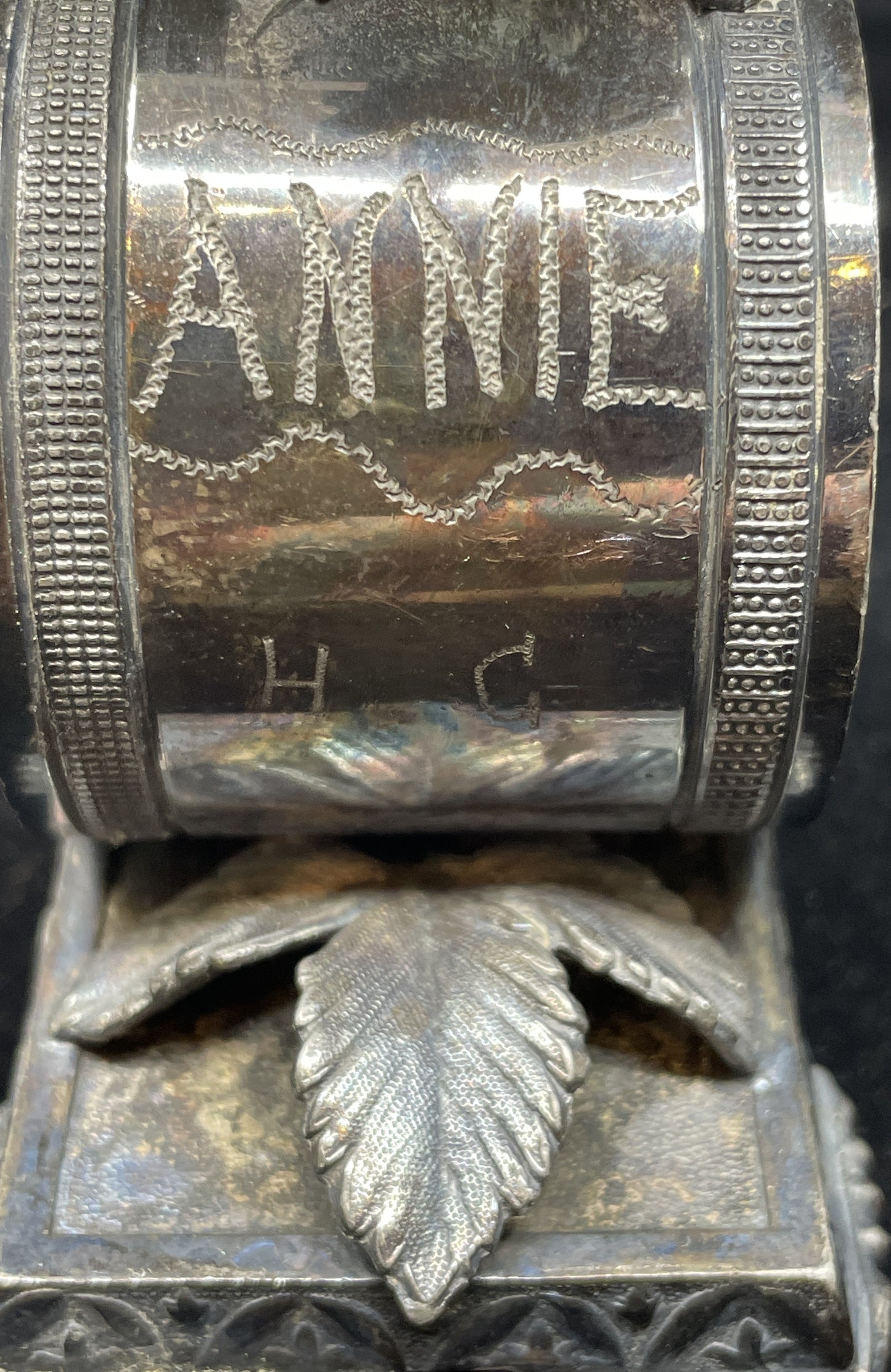 Antique Silver Plate Bird Napkin Ring (0IB003)