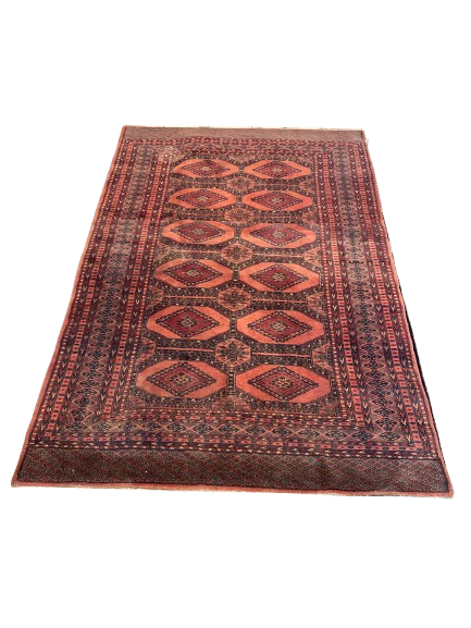 Bokara Rug  6'2" x 4'2" AS IS (0E4001) salmon/red