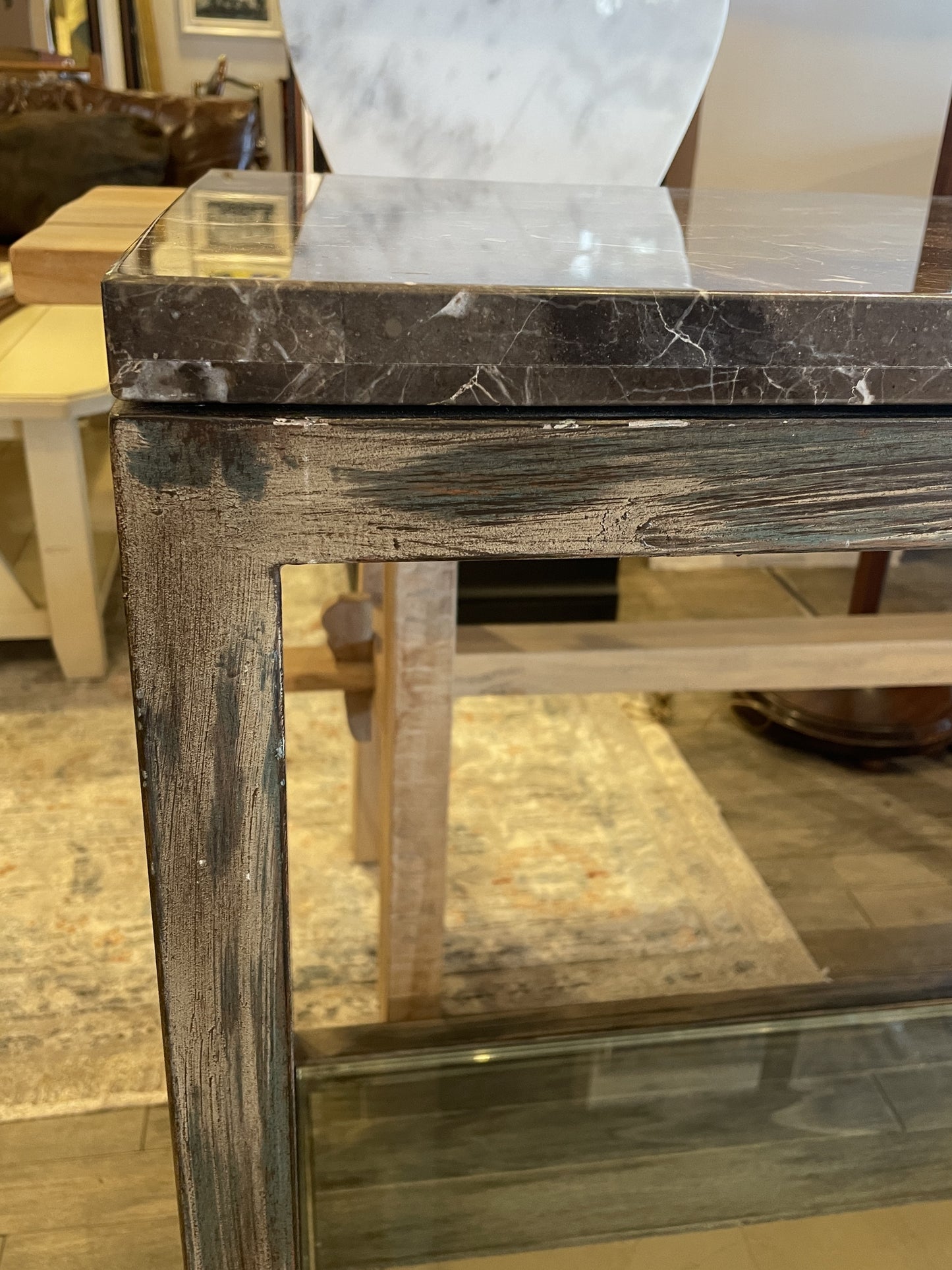 Artistica Metal, glass and marble console table (0E6004)