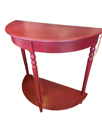 Red Demilune End Table (25628)
