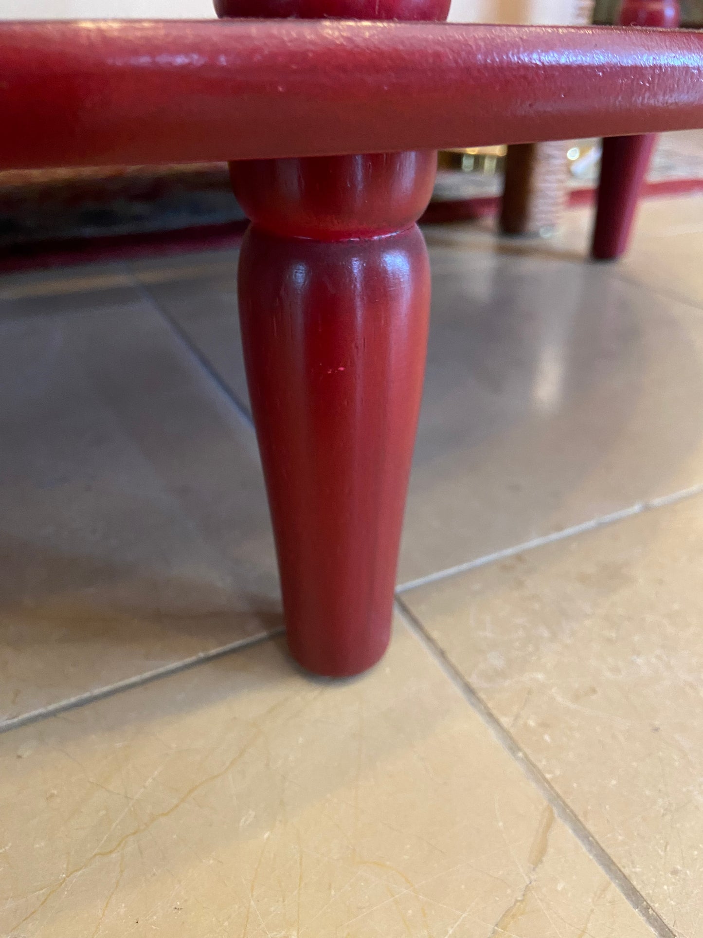 Red Demilune End Table (25628)