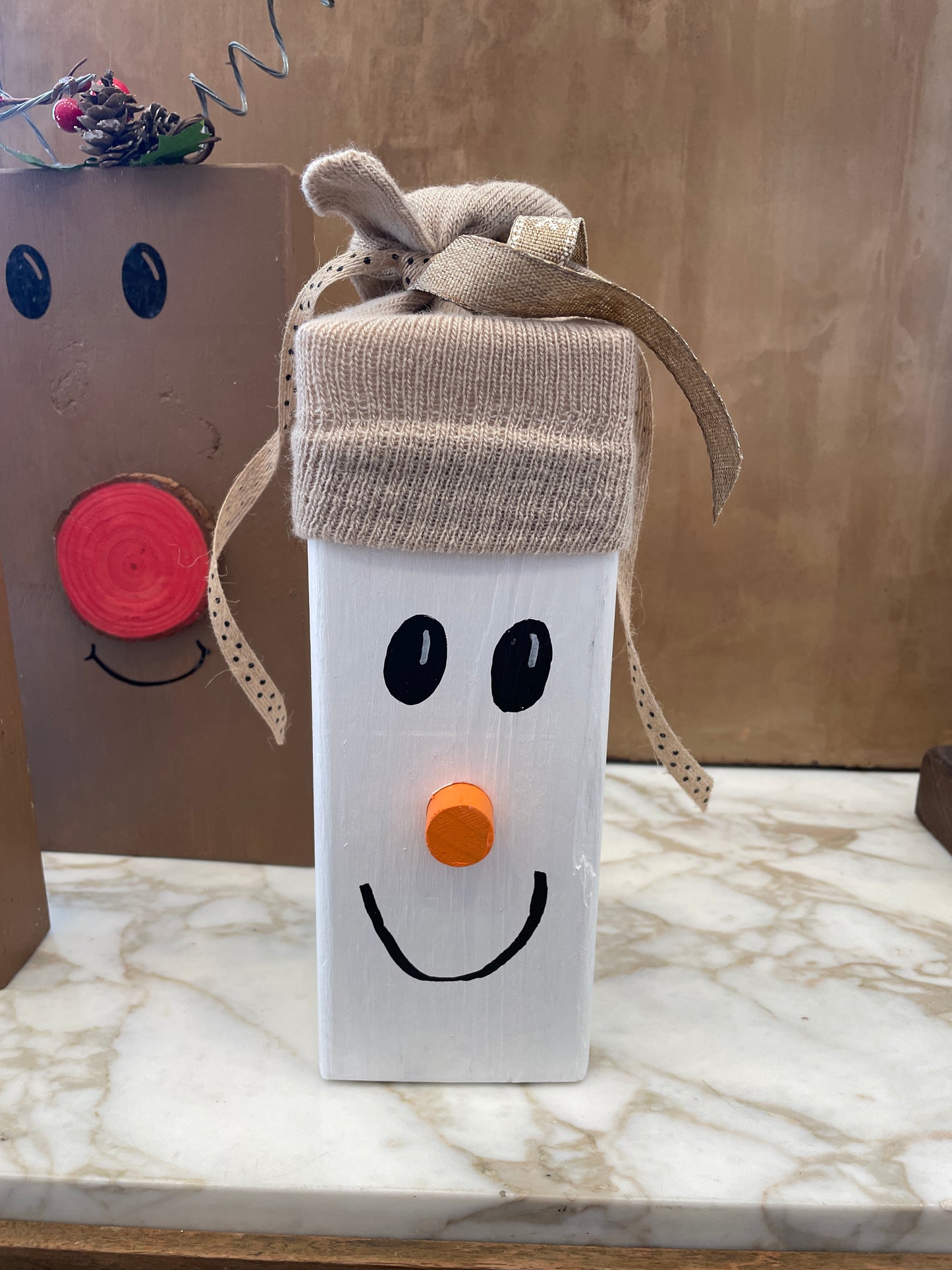 Woodblock Snowman, Medium (00O00C)