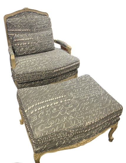 Pearson French Fauteuil with Ottoman (0E700C)