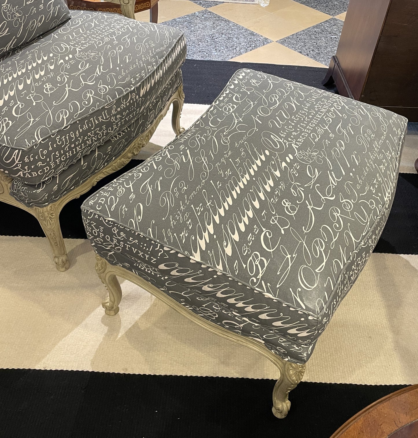 Pearson French Fauteuil with Ottoman (0E700C)