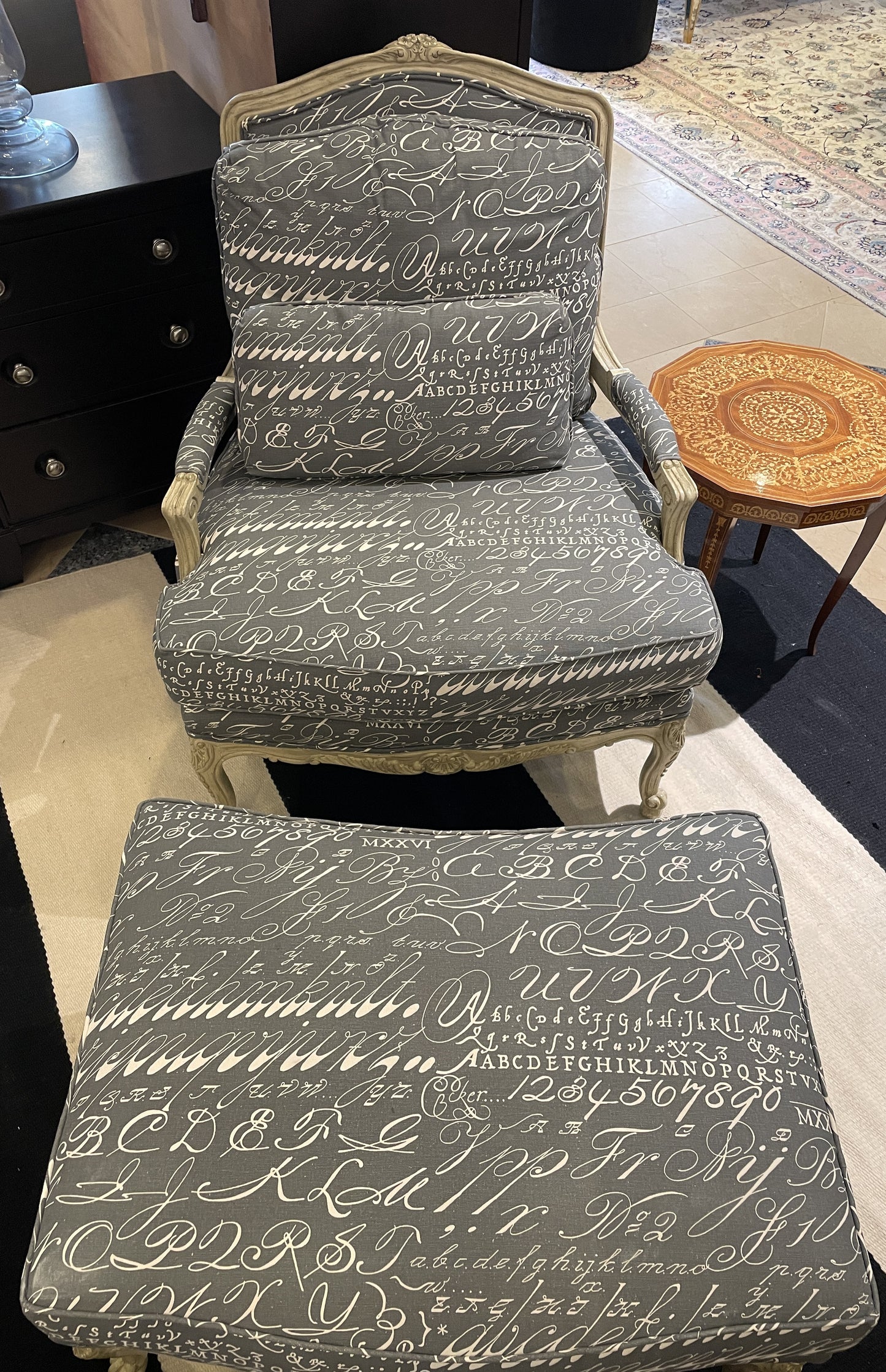 Pearson French Fauteuil with Ottoman (0E700C)