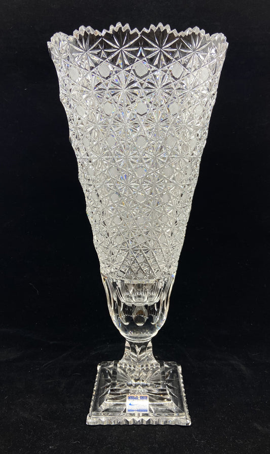 Olbernhau Cut Crystal Tall Vase (41JRNL)