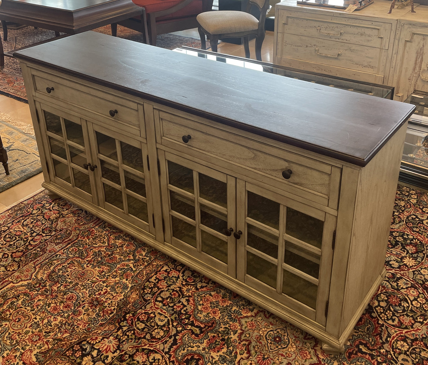 Pottery Barn Farmhouse Sideboard/Media Cabinet (0E700G)