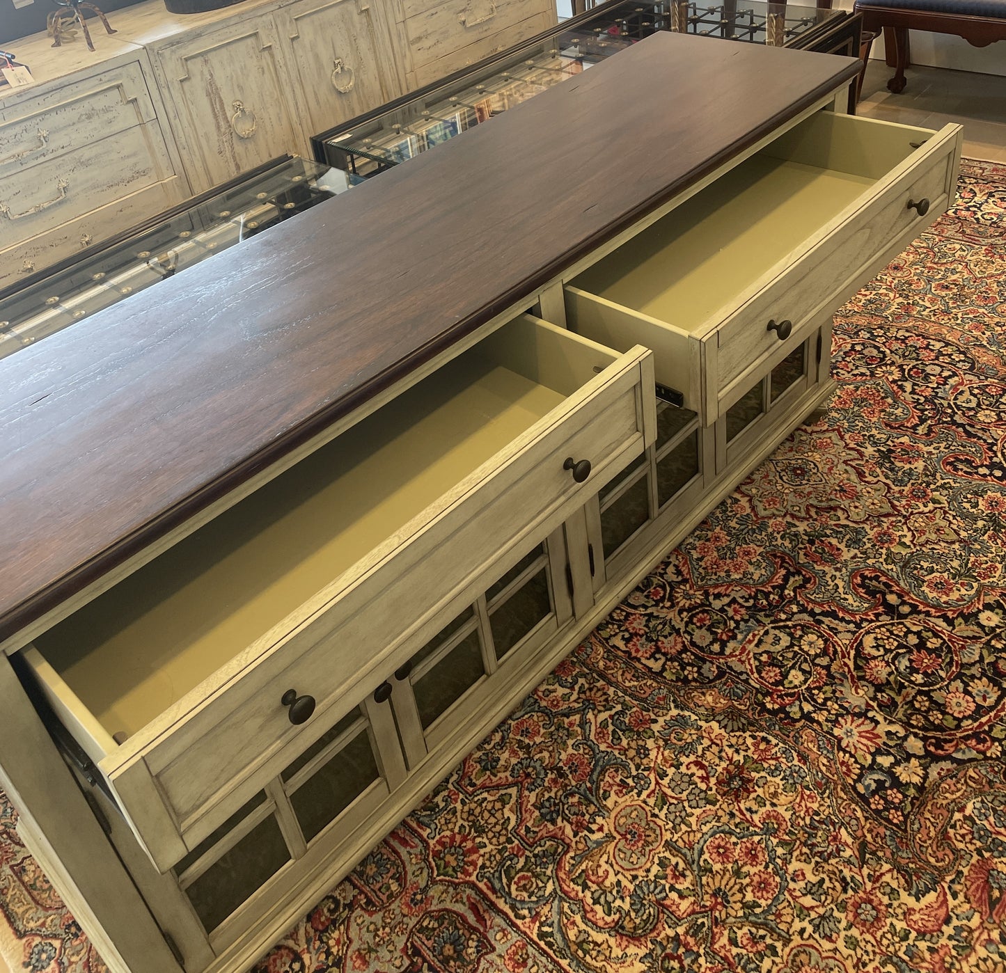 Pottery Barn Farmhouse Sideboard/Media Cabinet (0E700G)