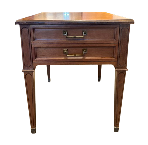 Heritage Fruitwood Campaign Style End Table (2 Available) (09Z001)