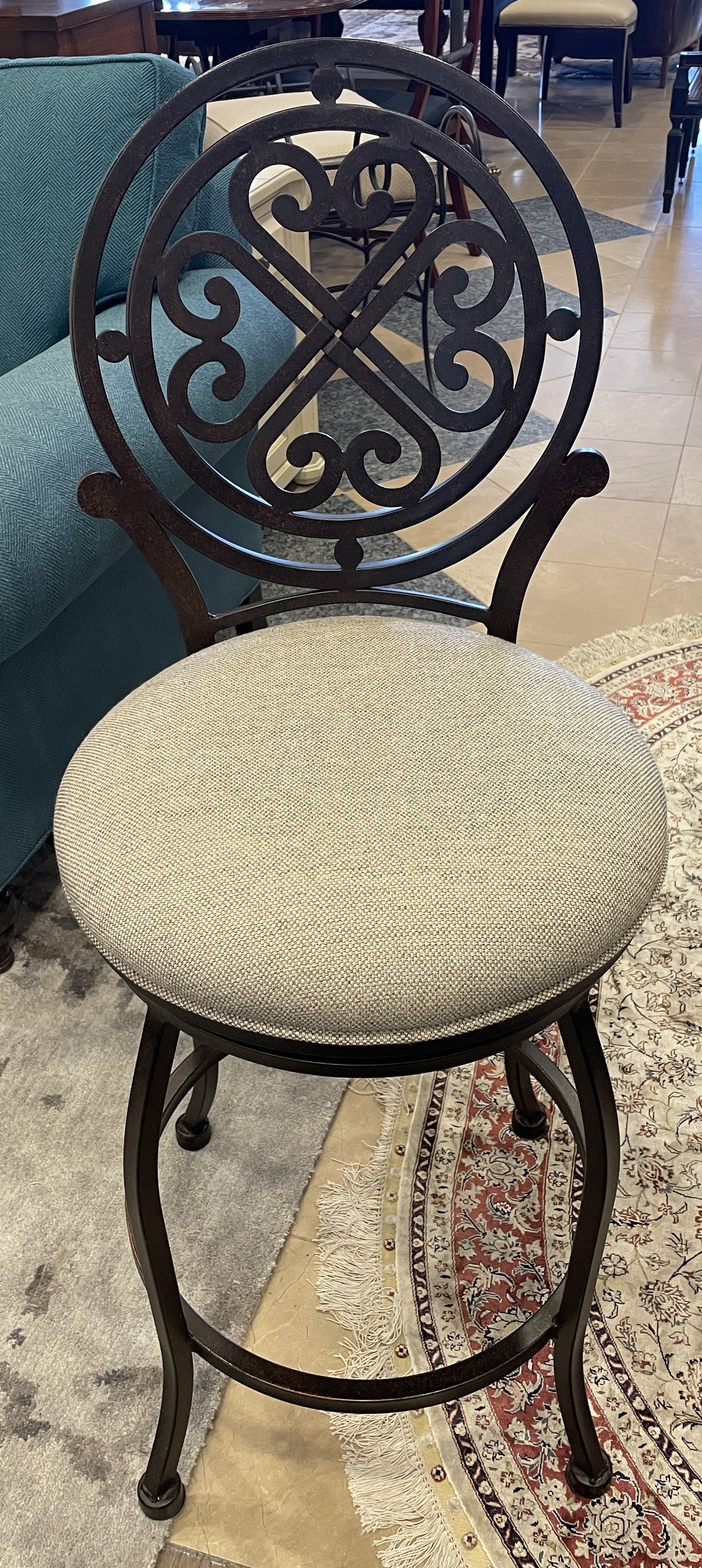 Metal Scroll Back Barstool (0E9005) (2 available)